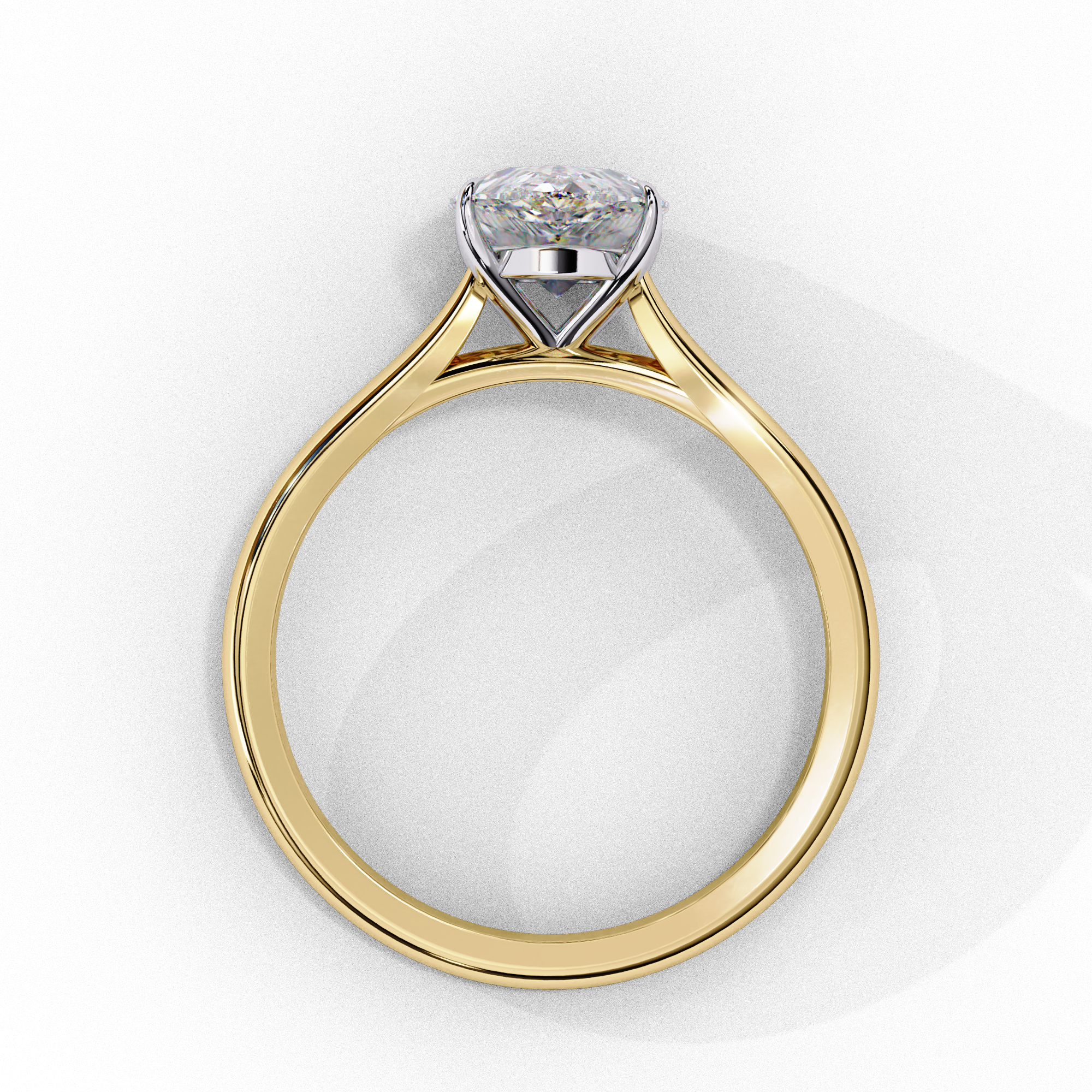 Pear Cut Lab Grown Diamond Solitaire Diamond Engagement Ring