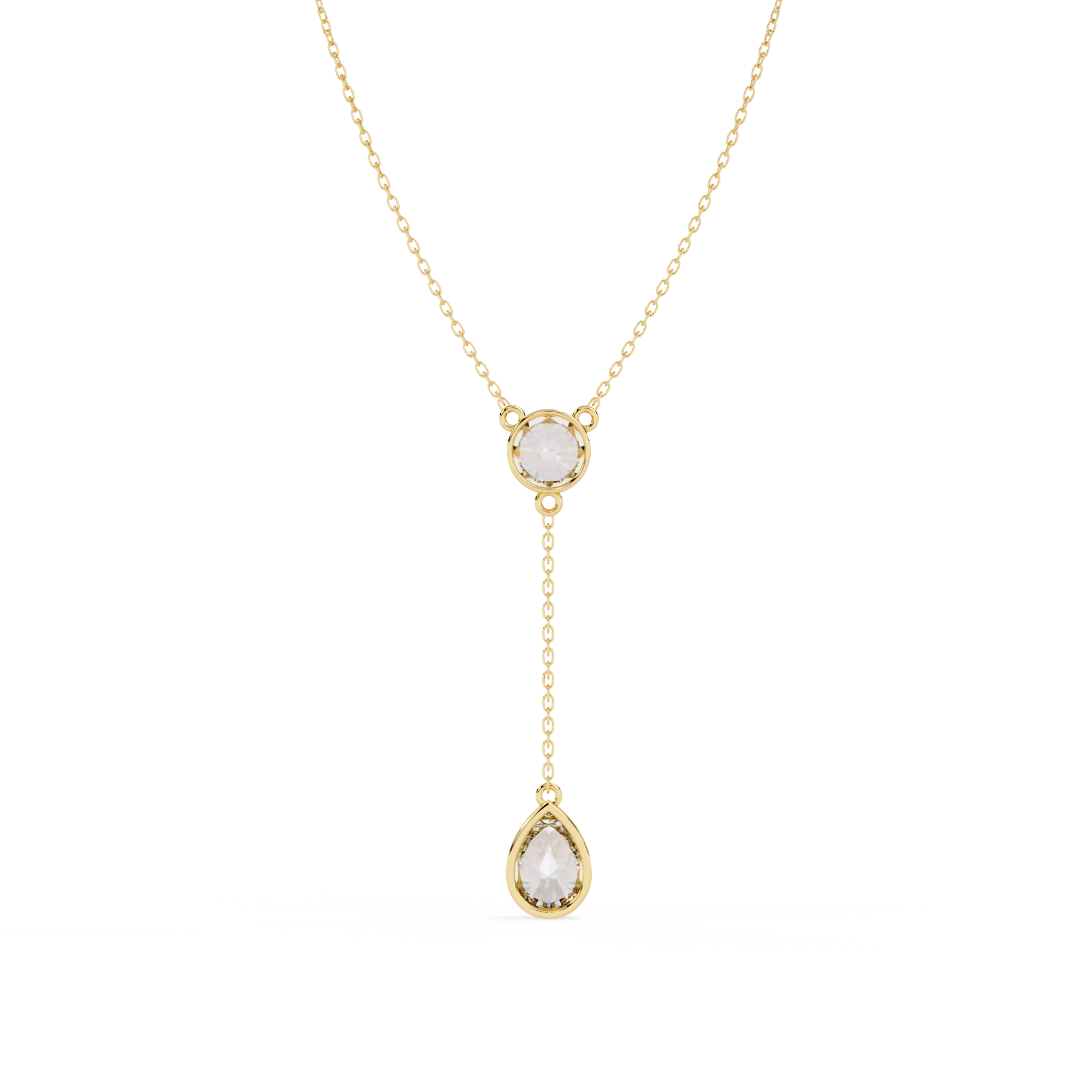 Classic Y-Necklace with Sparkling Diamonds