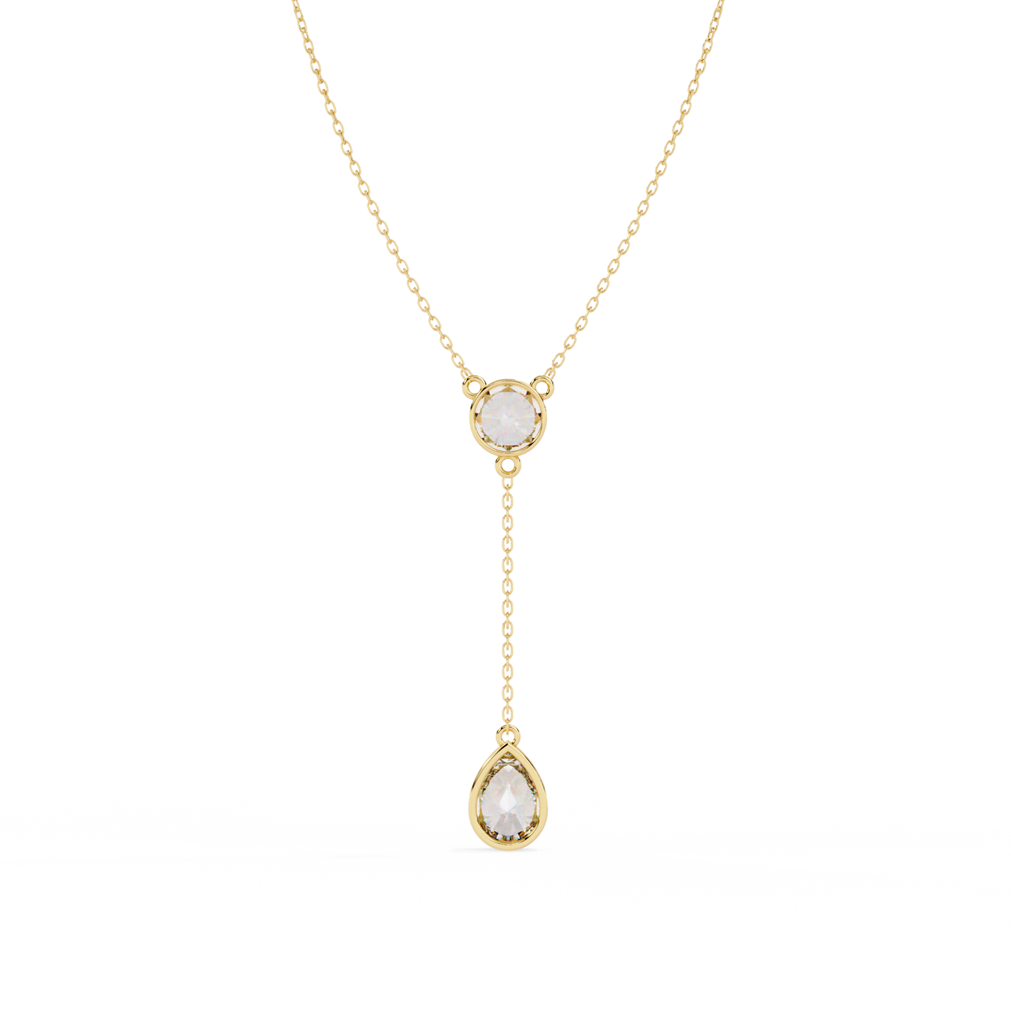 Classic Y-Necklace with Sparkling Diamonds