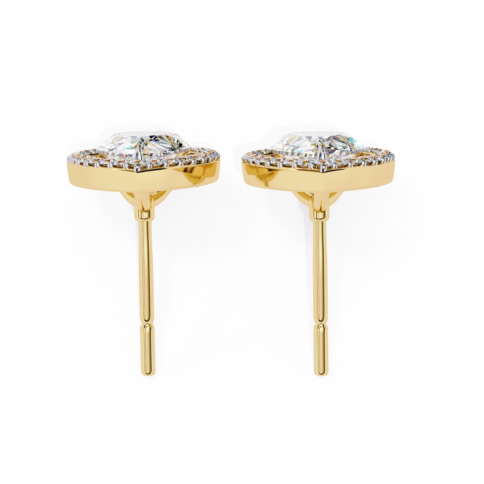 Pear Lab Grown Diamond Halo Stud Earrings