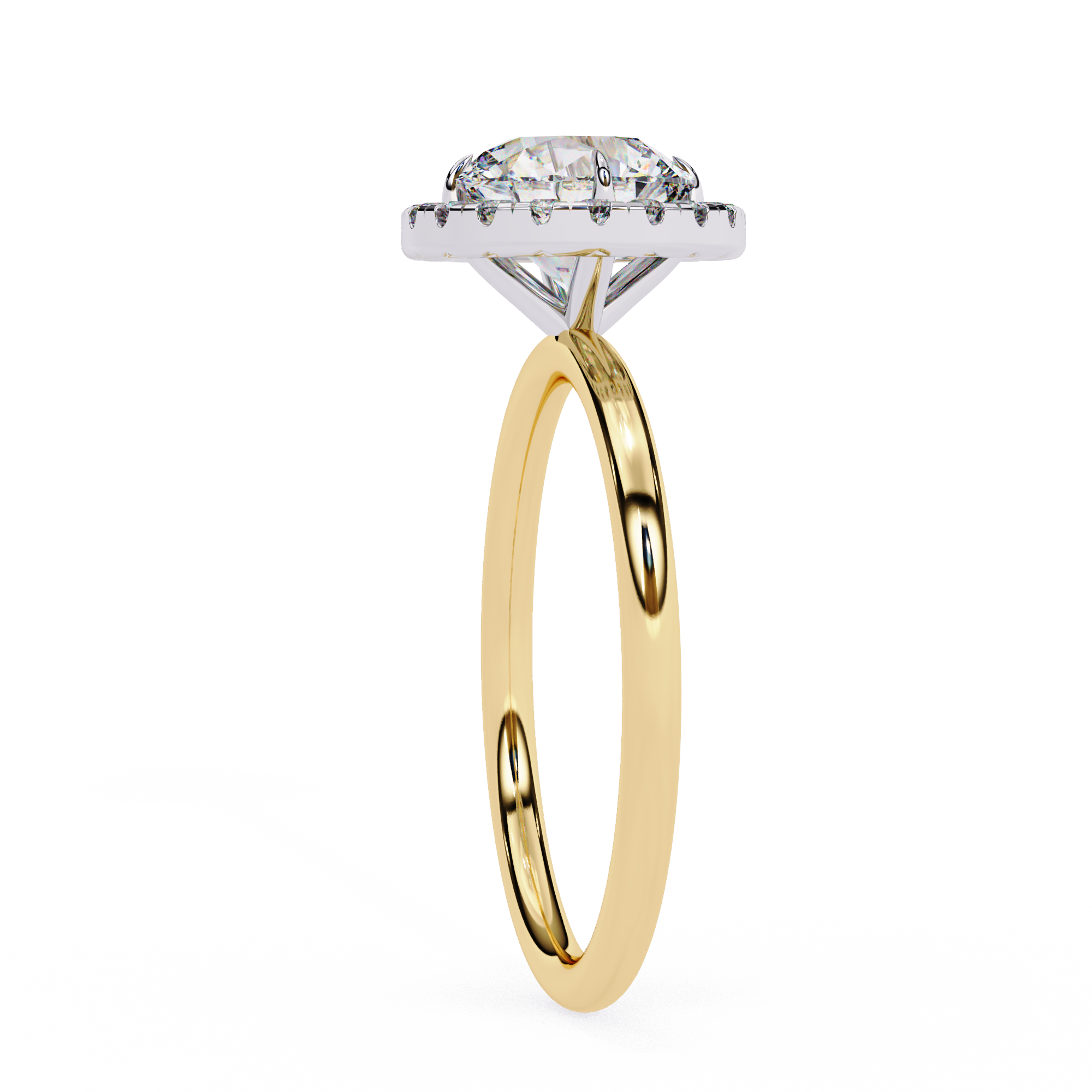 Lab Grown Round Diamond Halo Engagement Rings