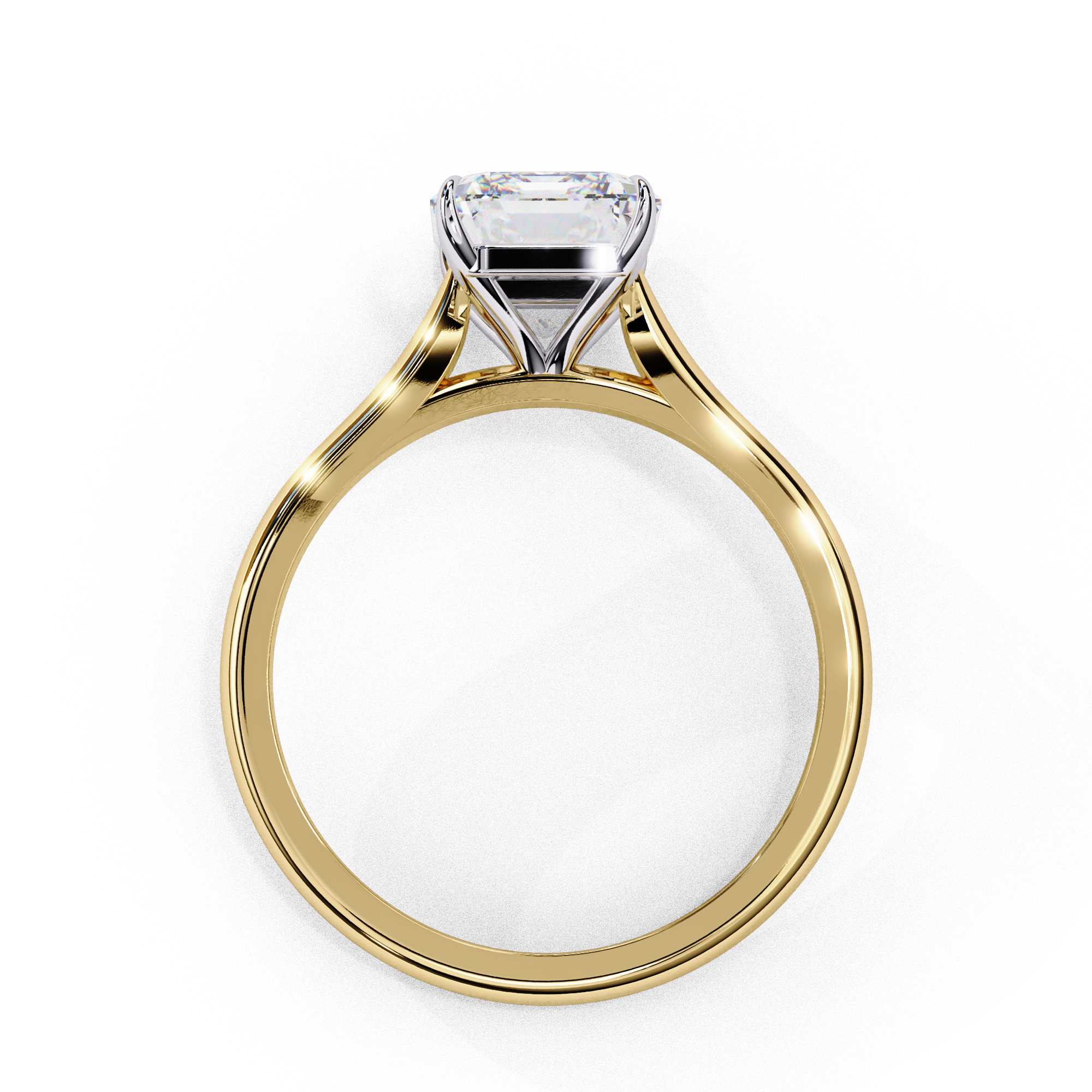 Emerald Lab Grown Diamond Solitaire Ring