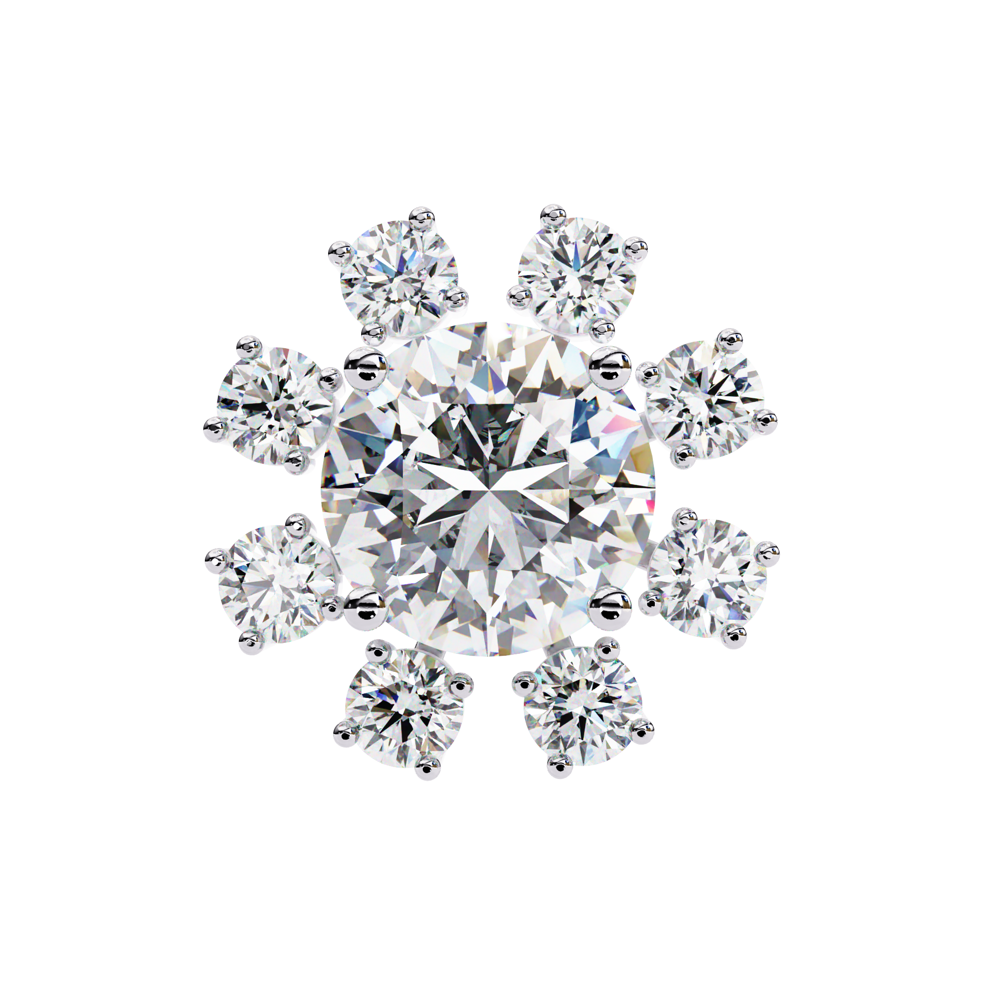 Round Studs with Wide Halo