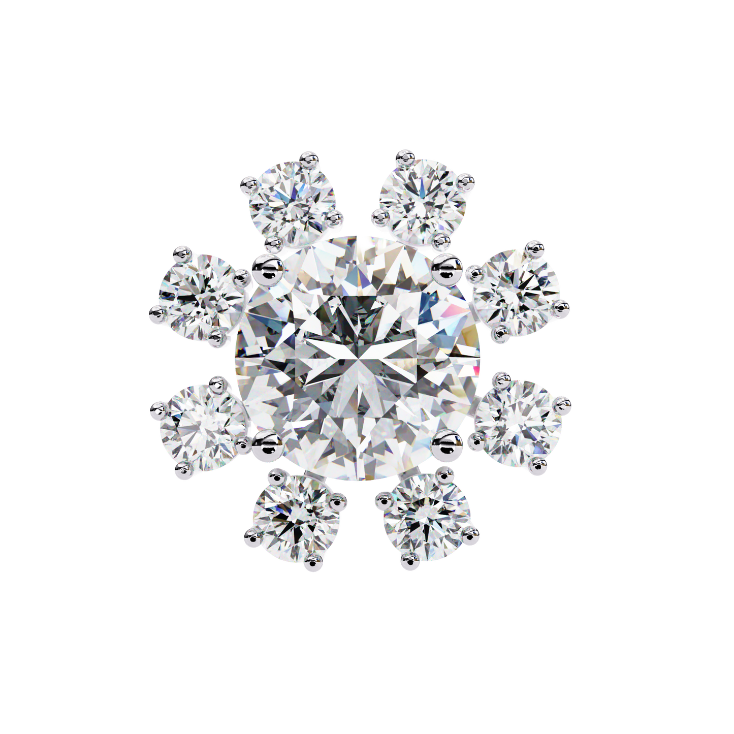 Round Studs with Wide Halo