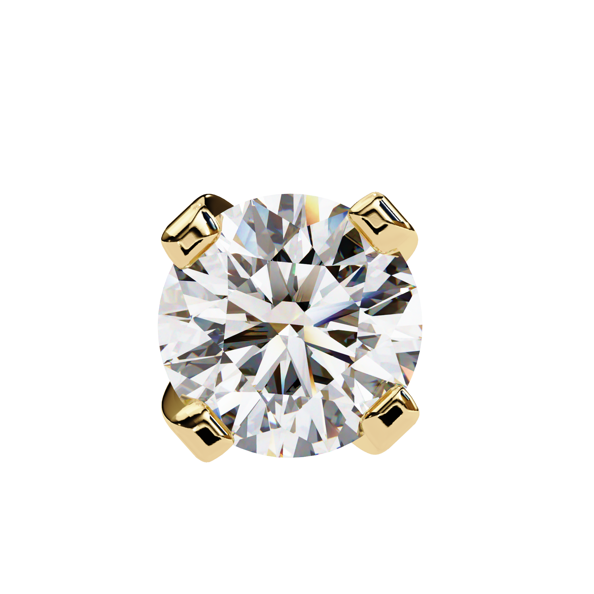 Round Cut Diamond 4 Prong Stud Earrings