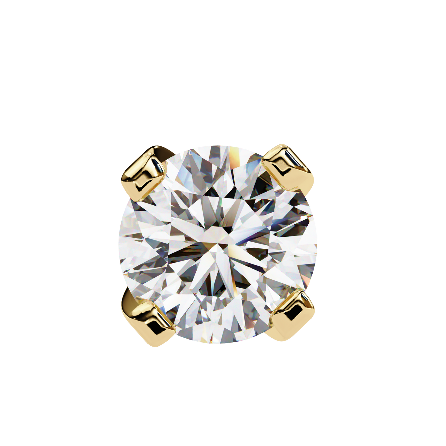 Round Cut Diamond 4 Prong Stud Earrings
