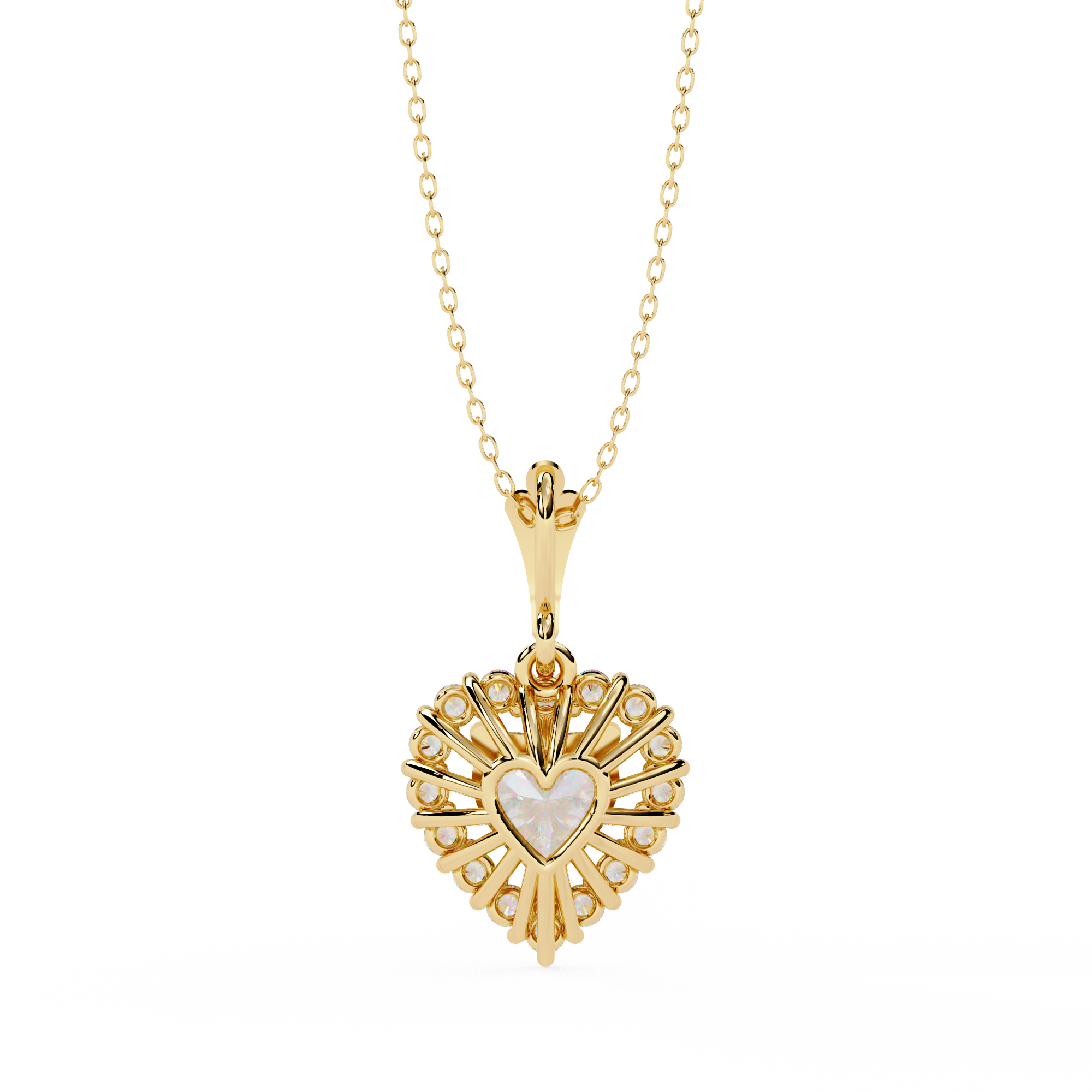 Heart-Shaped Diamond Halo Pendant Brilliant Love Symbol