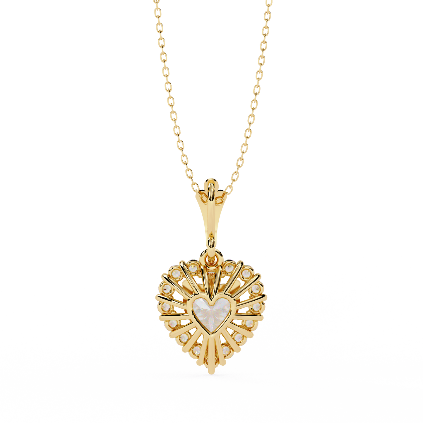 Heart-Shaped Diamond Halo Pendant Brilliant Love Symbol