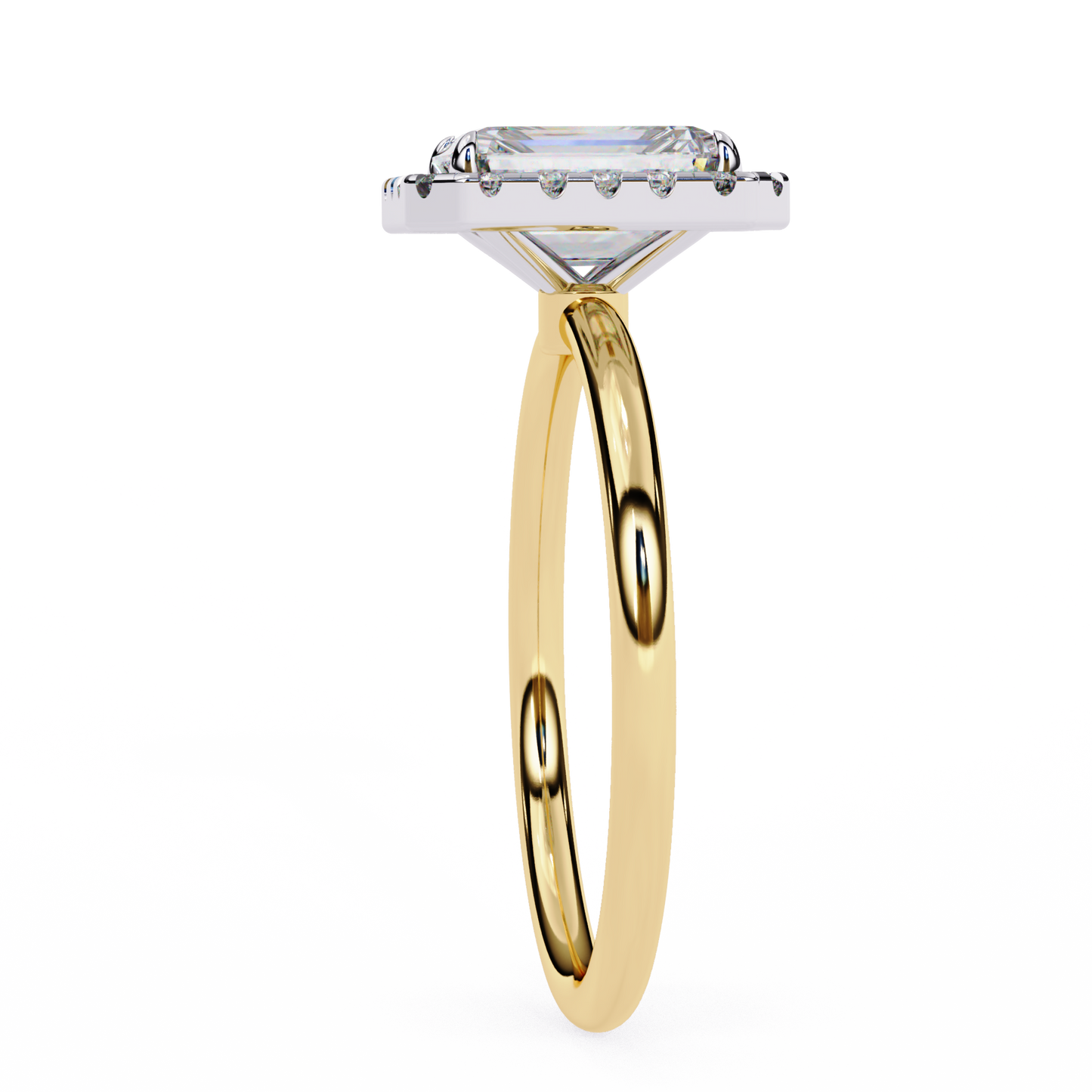 Lab Grown Emerald Diamond Halo Engagement Rings