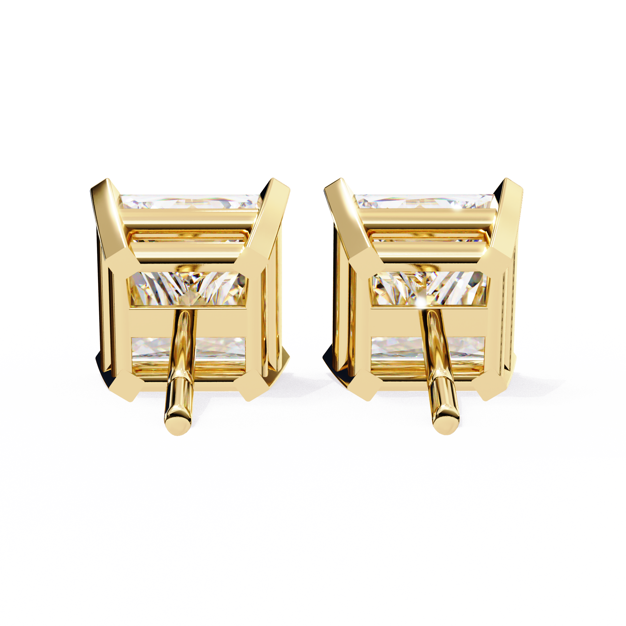 Princess Cut Lab Grown Diamond Stud Earrings