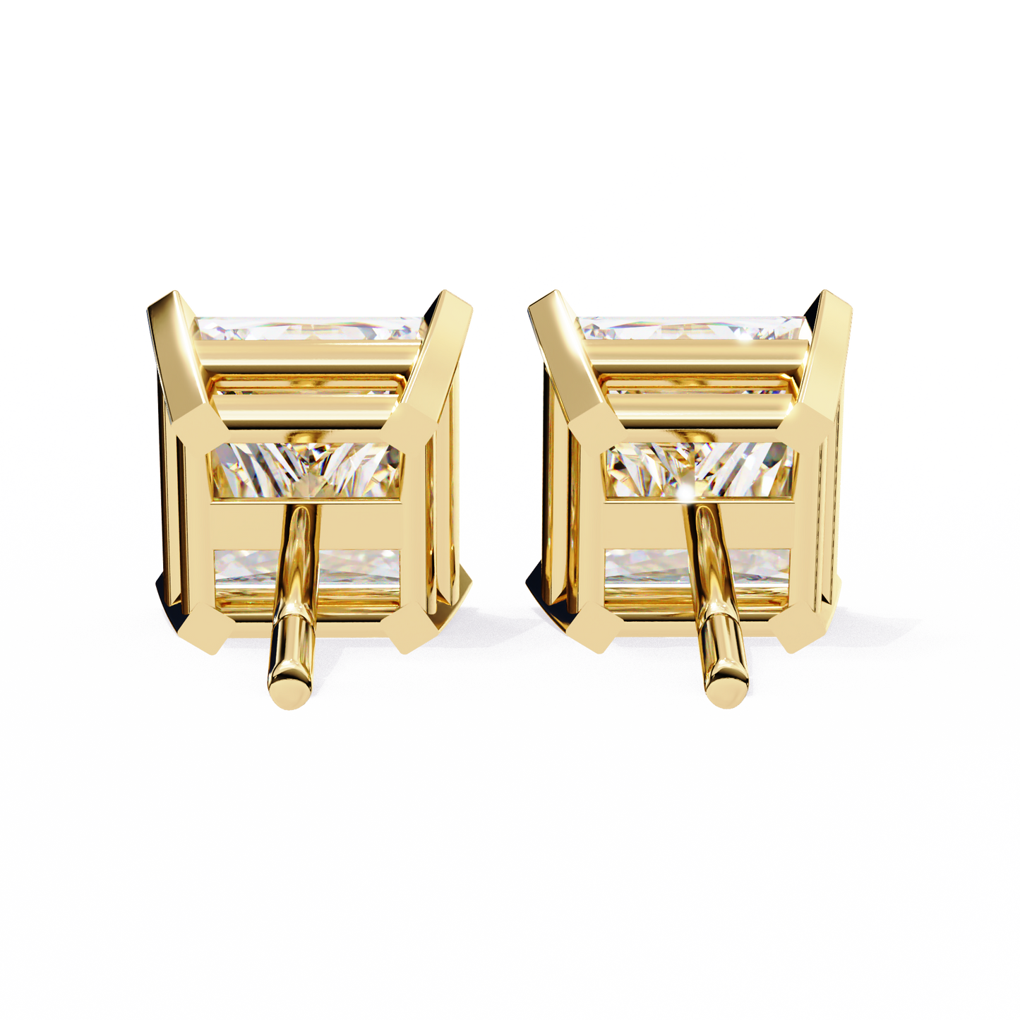 Princess Cut Lab Grown Diamond Stud Earrings