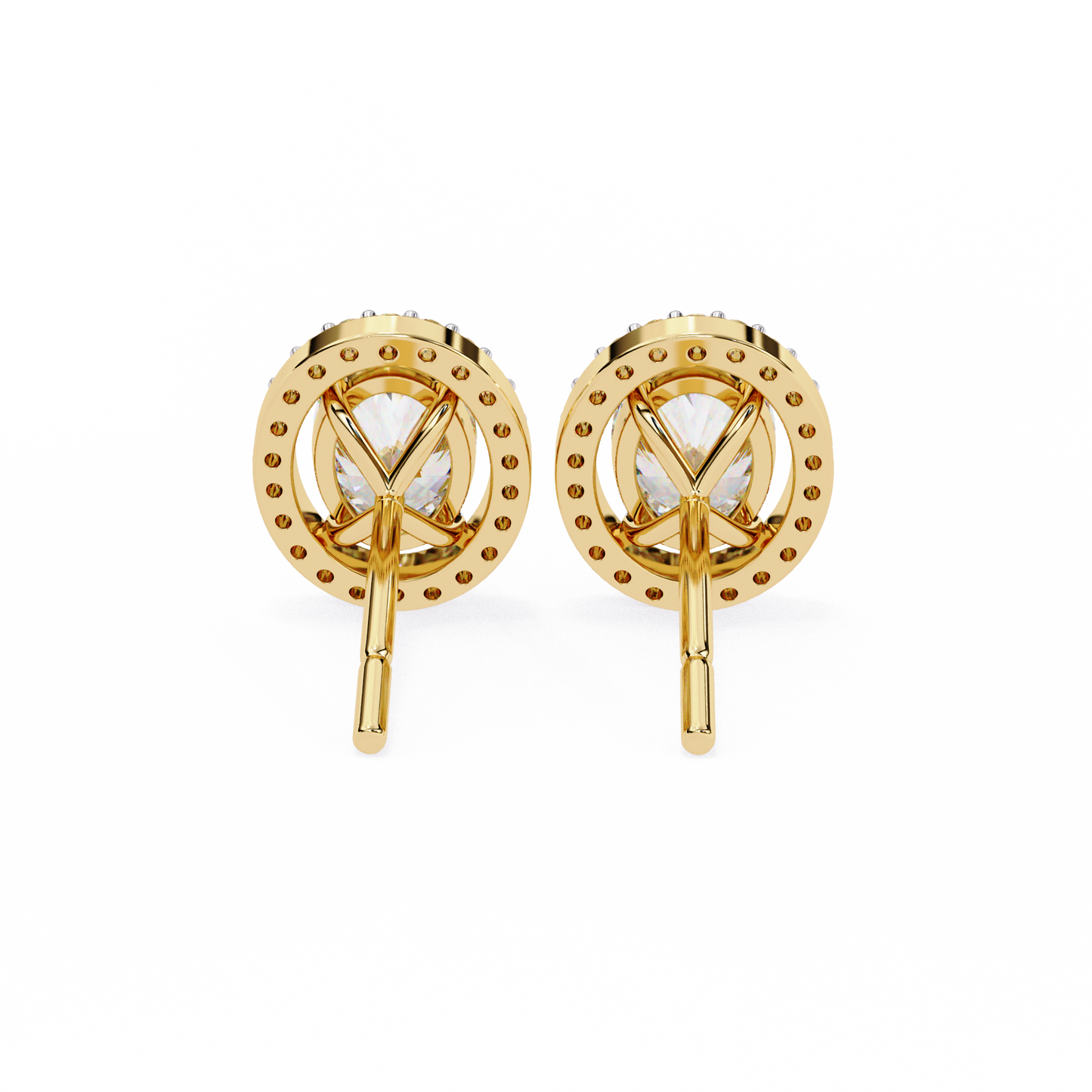 Lab Grown Diamond Solitaire Earring Oval Shape Stud