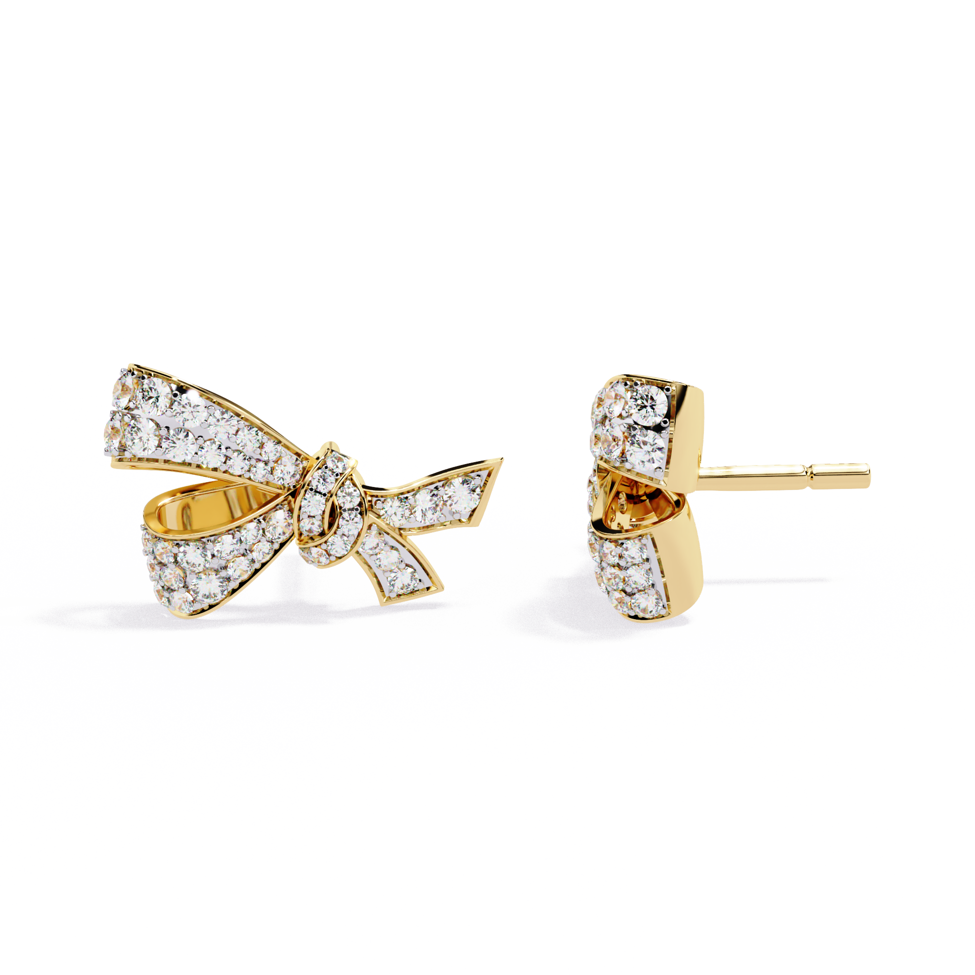 Diamond Bow Knot Stud Earrings