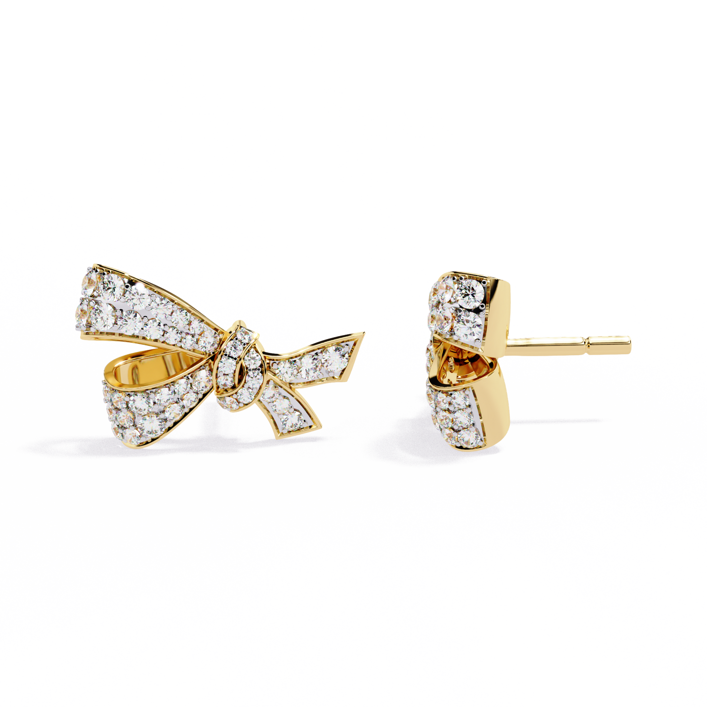 Diamond Bow Knot Stud Earrings
