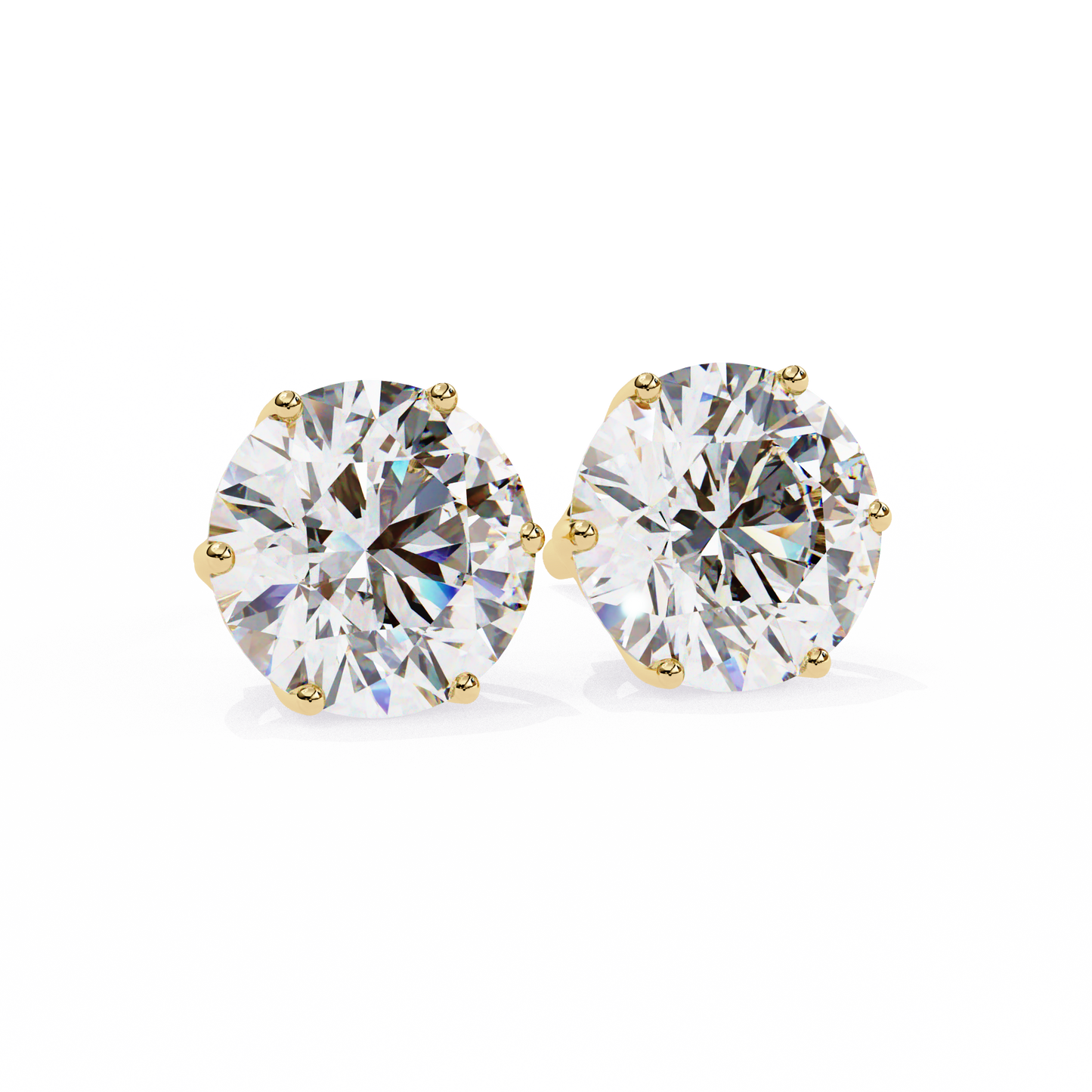 Classic Six Claw Diamond Stud Earrings