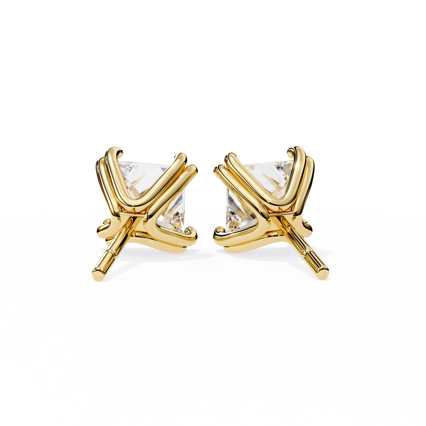 Princess Cut Lab Grown Diamond Stud Earrings