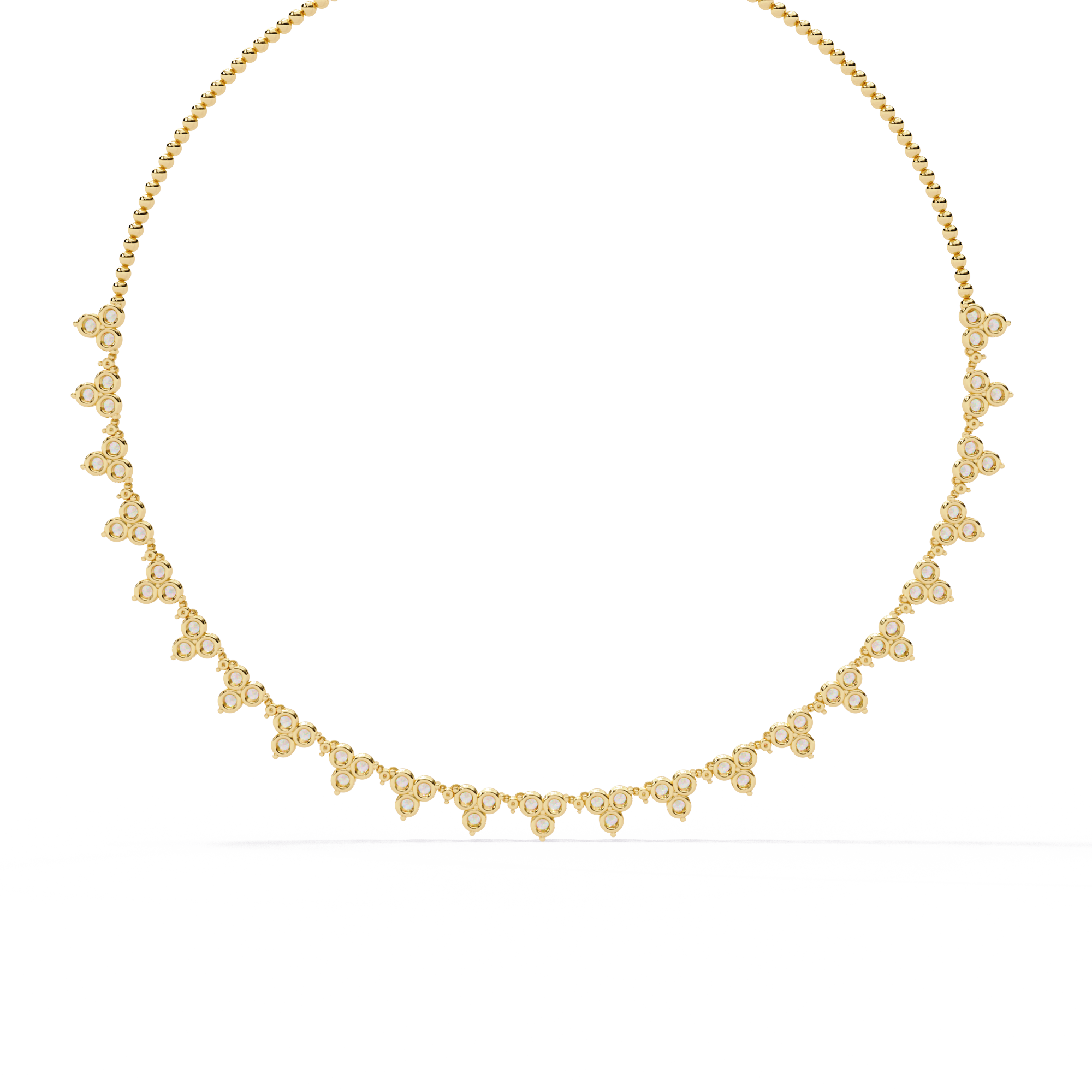 LAB GROWN 3 Stone Gold Diamond Women Necklace