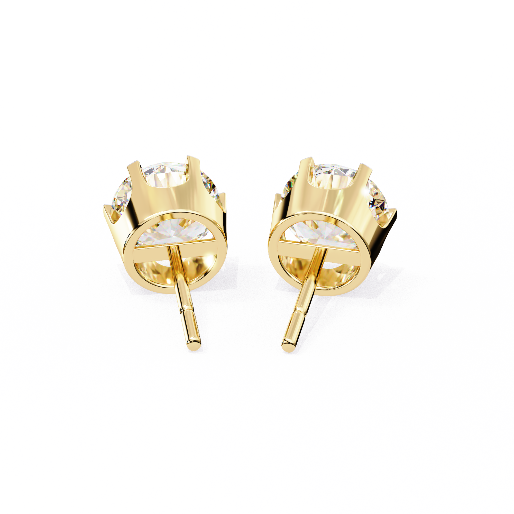 Solitaire Earring Studs Round Stone