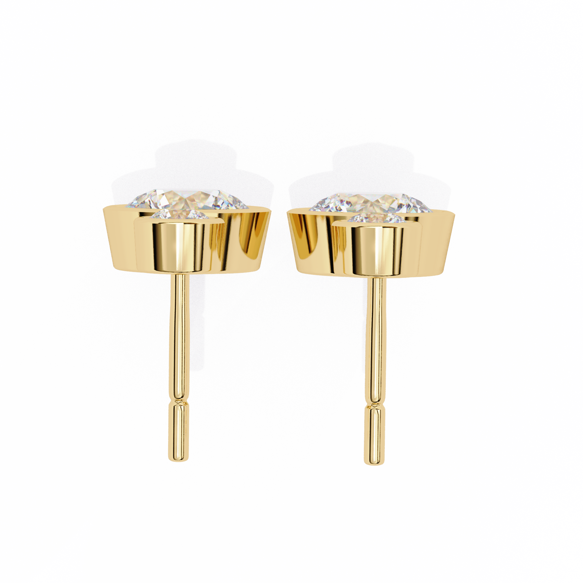 Round Bezel Set Dangle & Drop Earrings