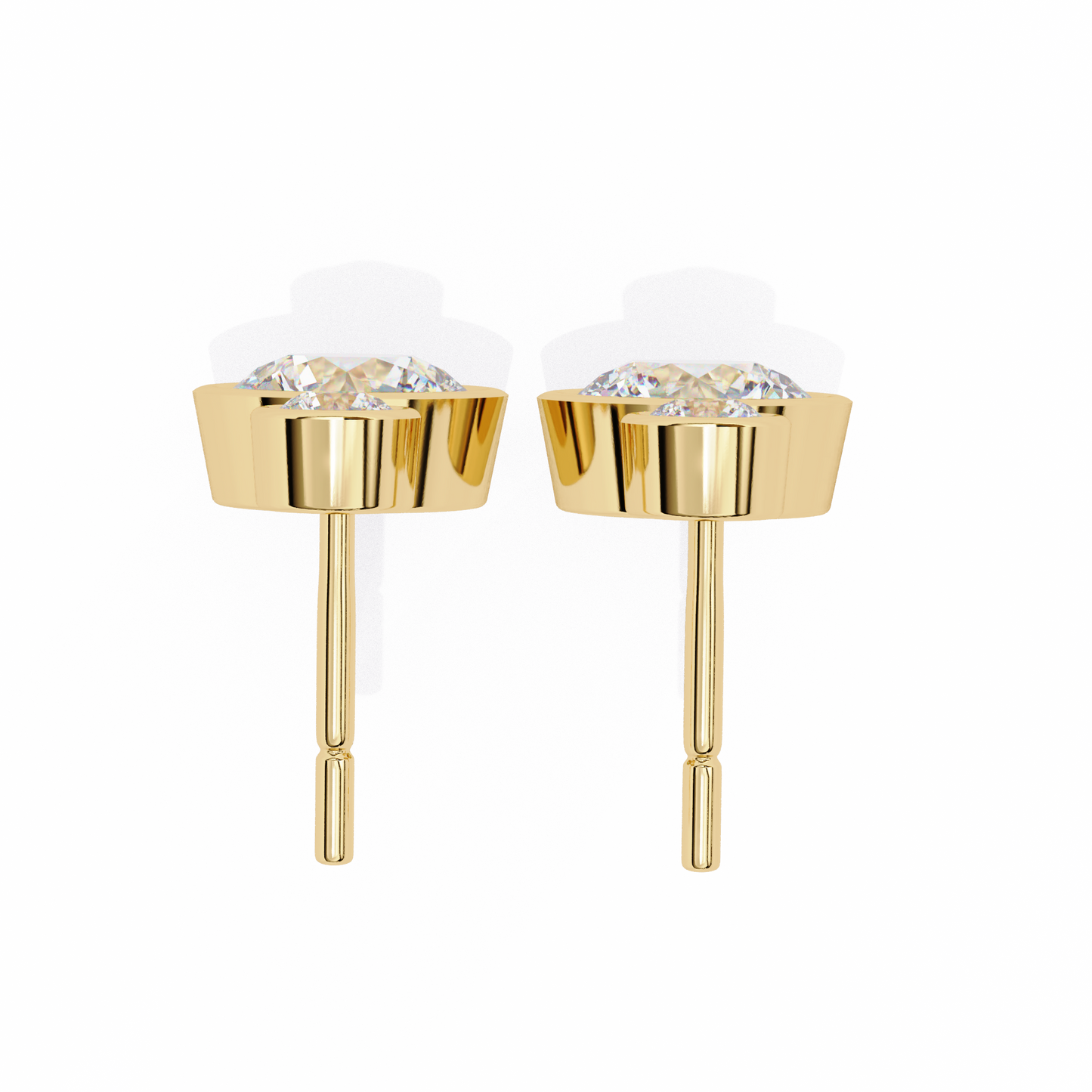 Round Bezel Set Dangle & Drop Earrings