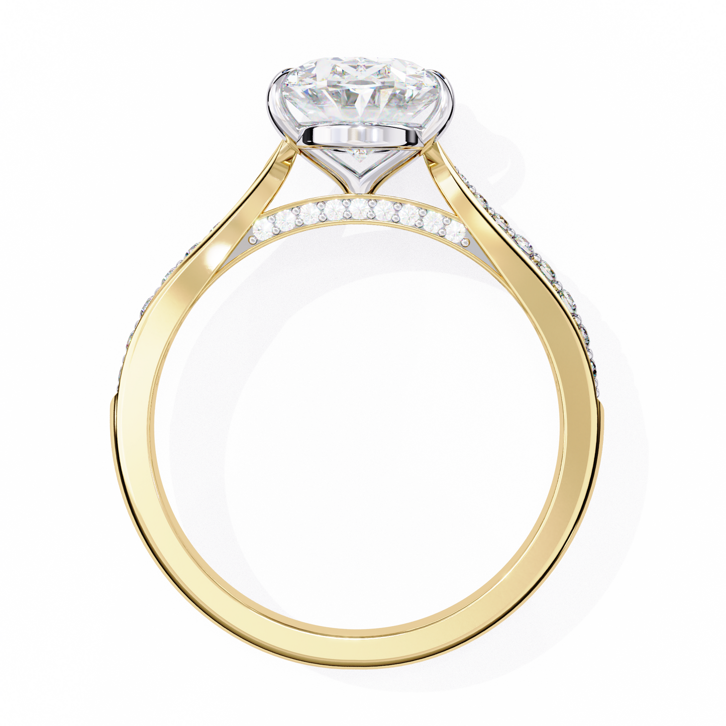 Sleek Side Stone Engagement Ring