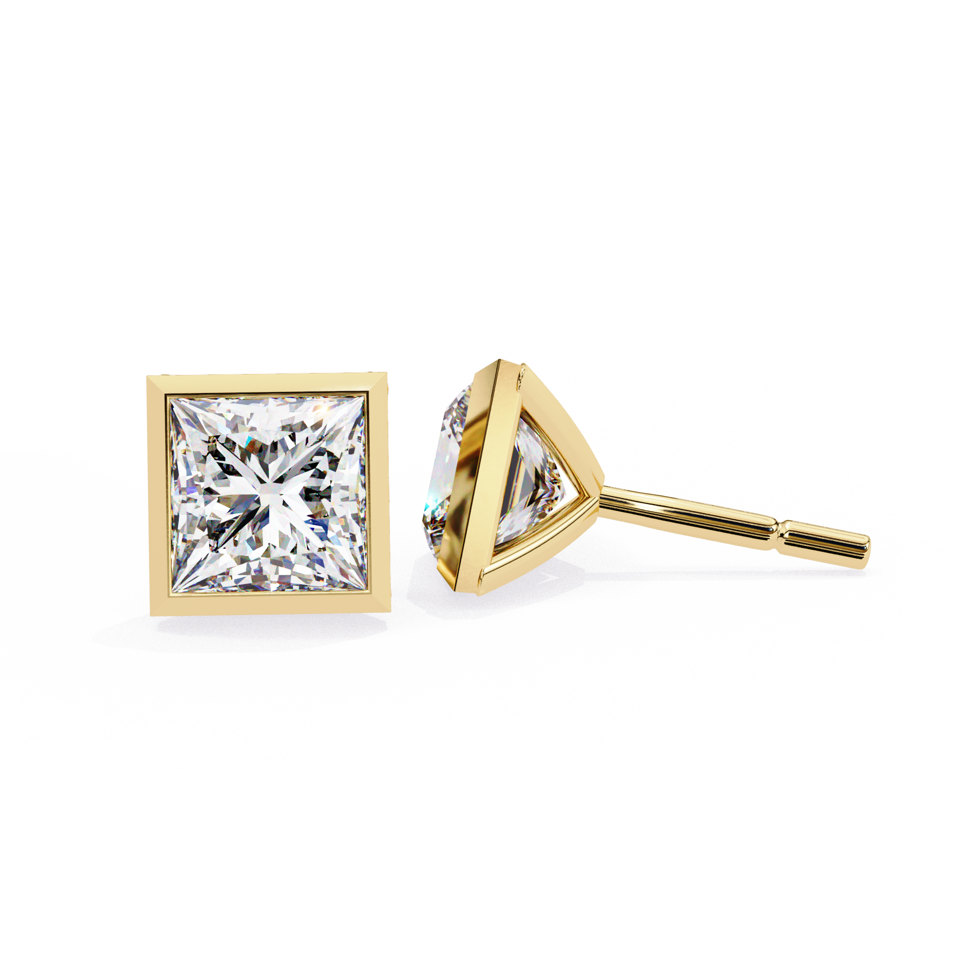Princess Solitaire Diamond Stud
