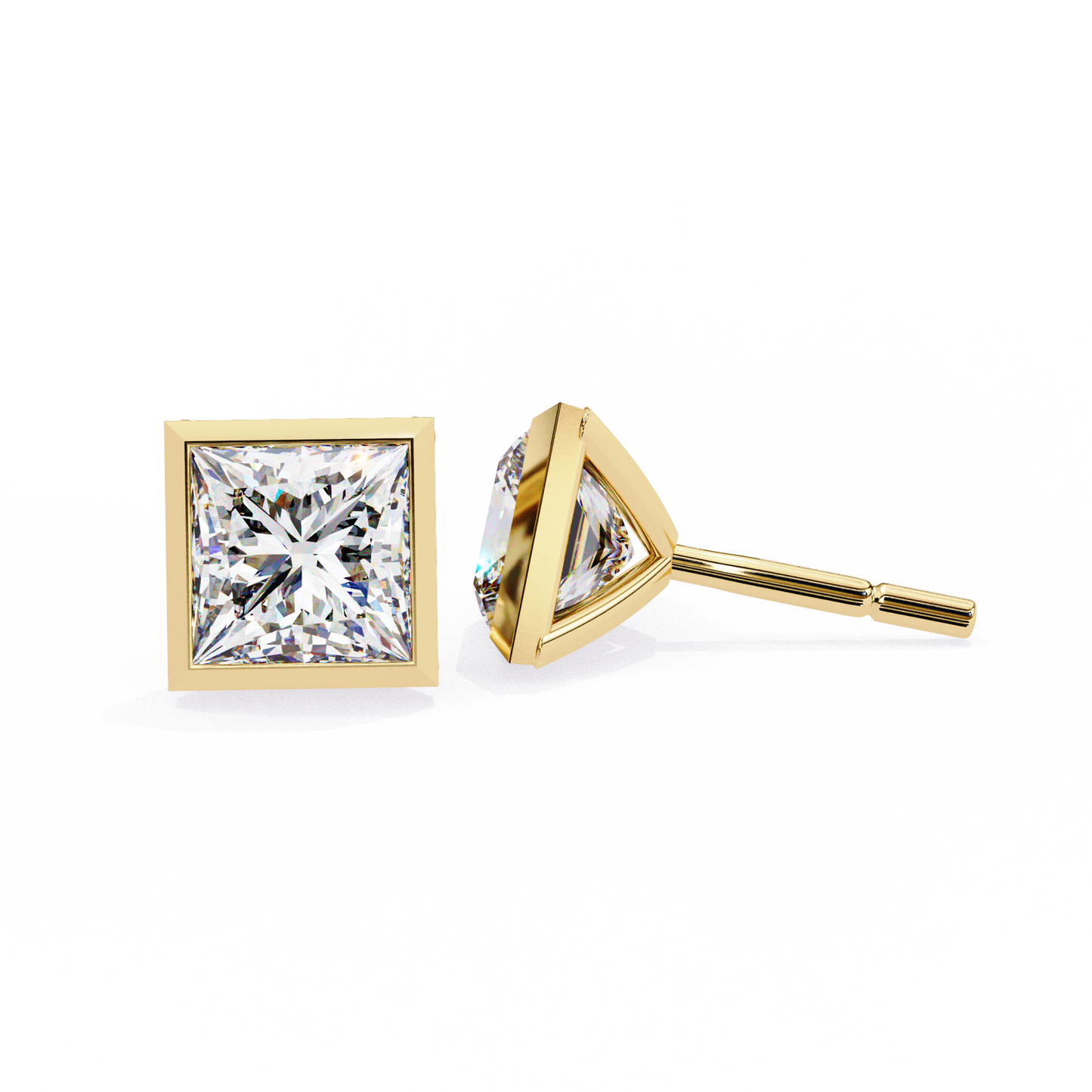 Princess Solitaire Diamond Stud