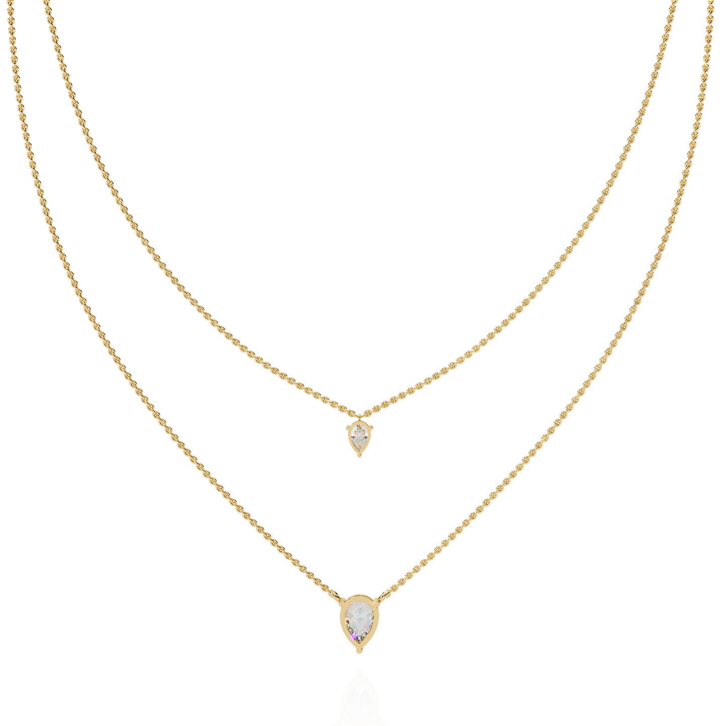 Two Pear Diamond Necklace