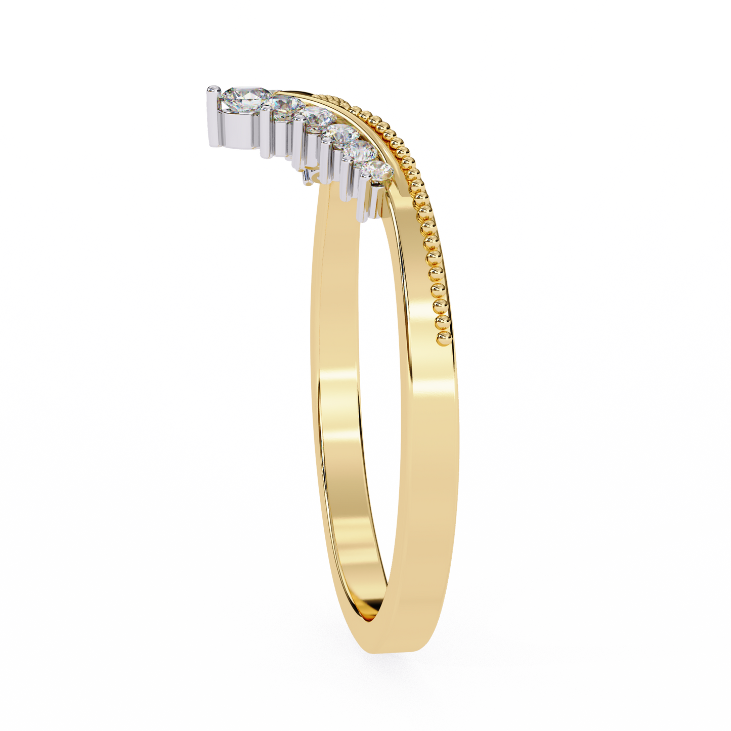 Diamond Crown Chevron Ring