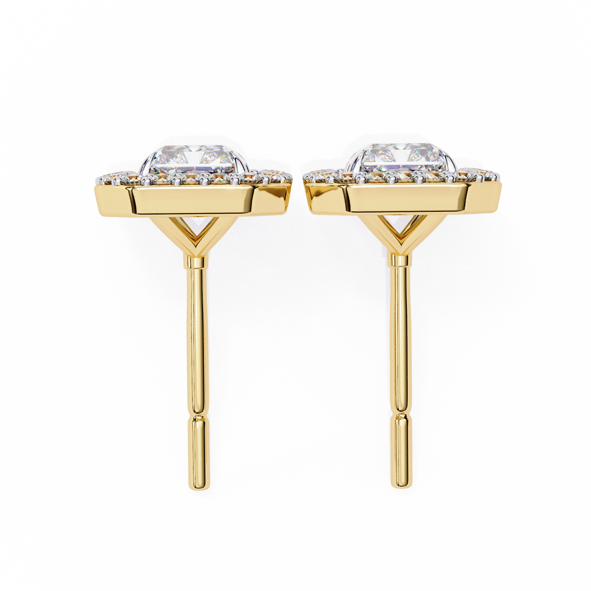 Lab Grown Diamond Earring Studs Radiant Stone