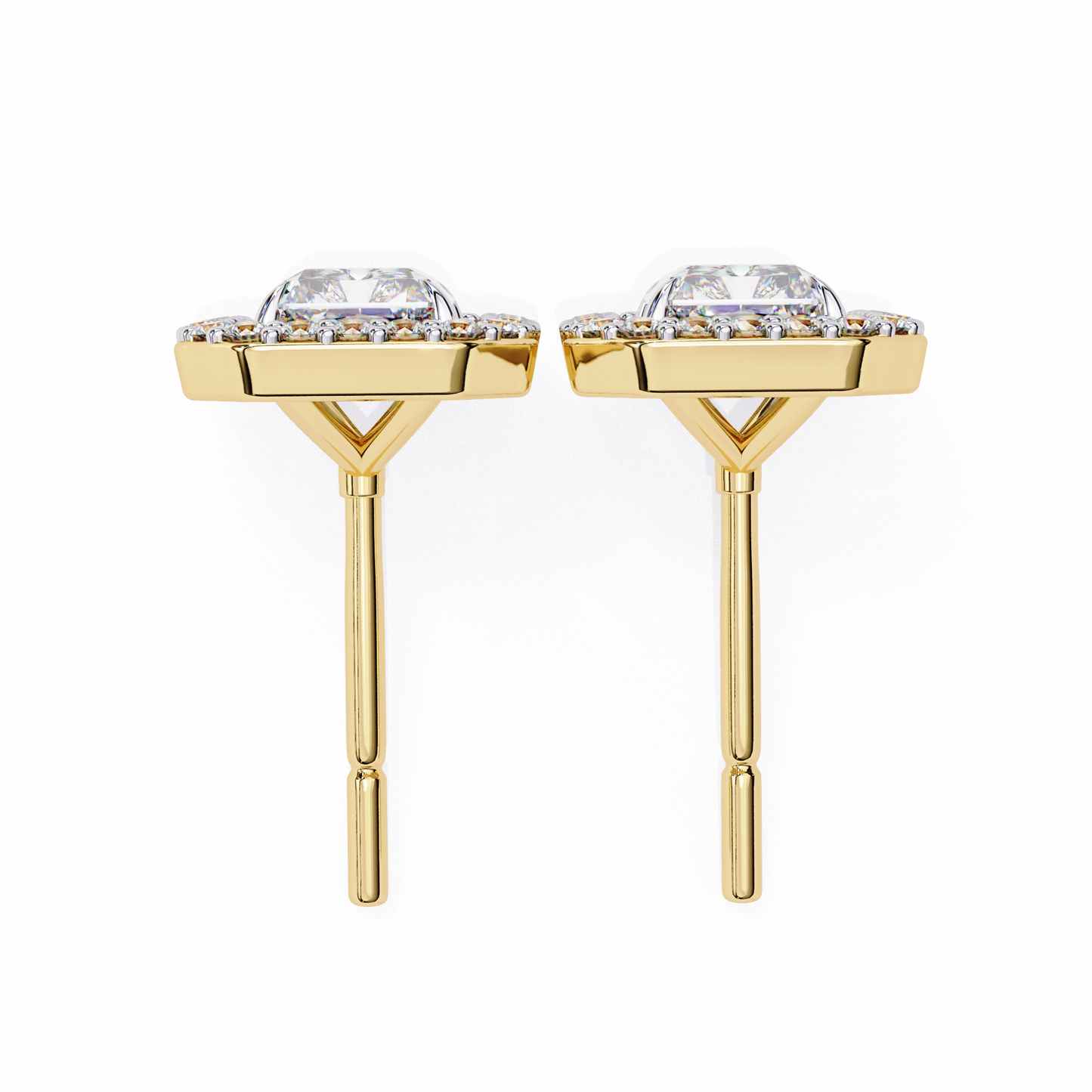 Lab Grown Diamond Earring Studs Radiant Stone
