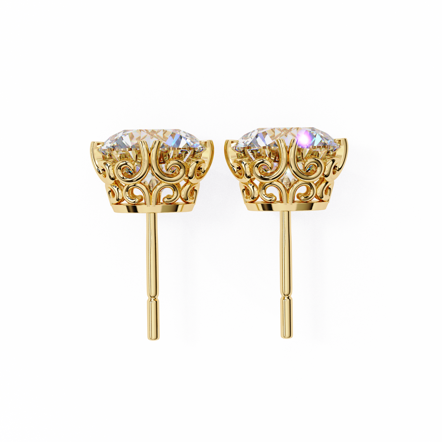 Round Diamond Earrings