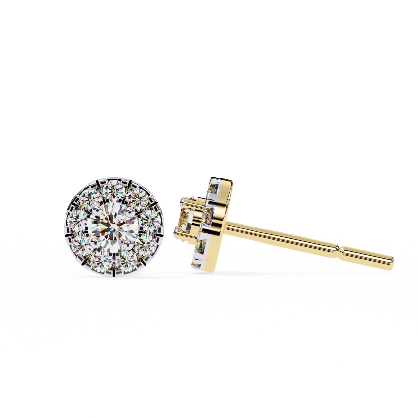 Halo Lab Grown Diamond Stud Earrings