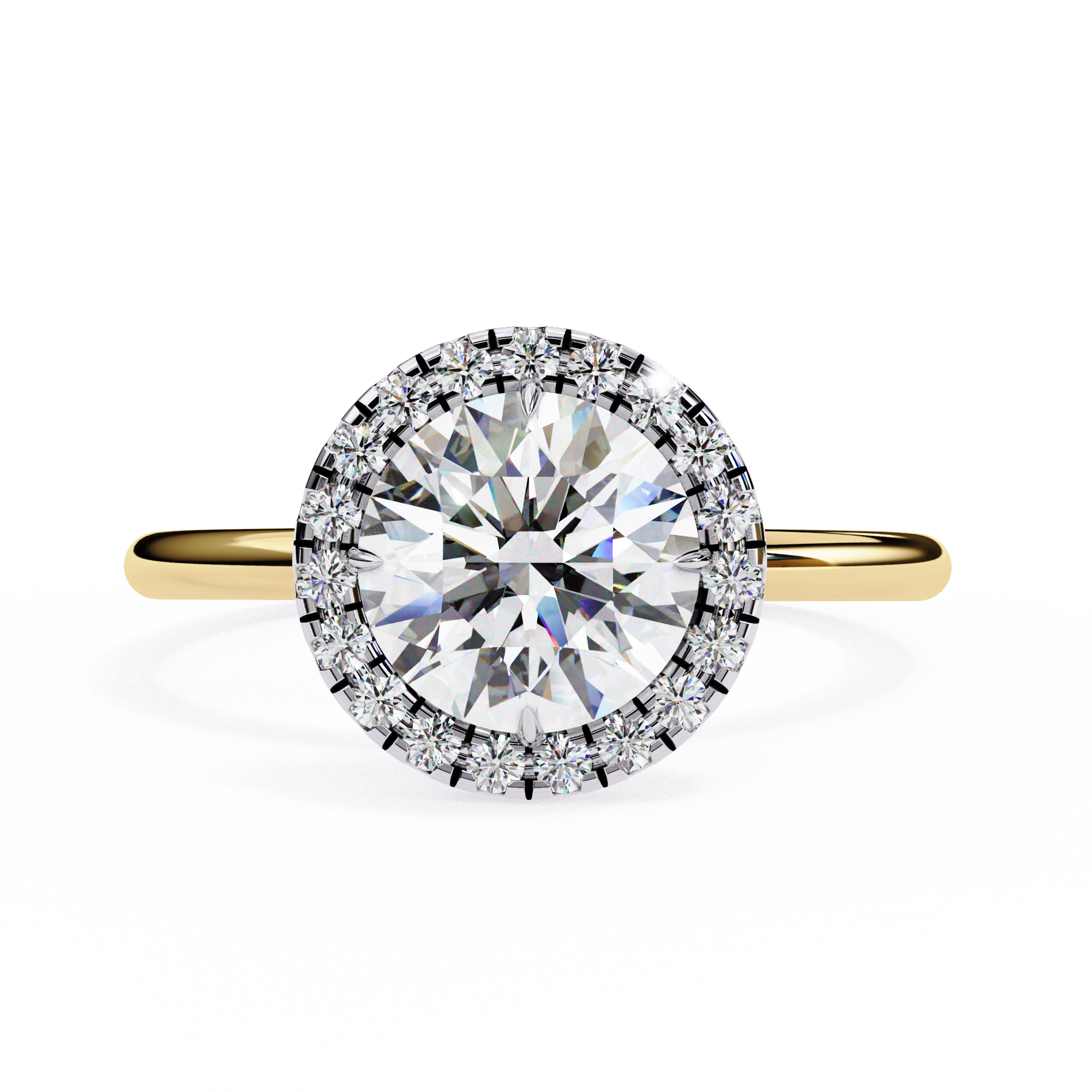 Lab Grown Round Diamond Halo Engagement Rings