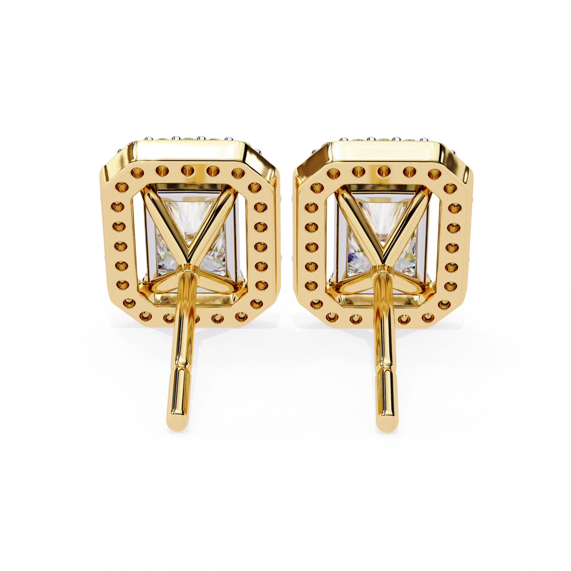 Lab Grown Diamond Earring Studs Radiant Stone