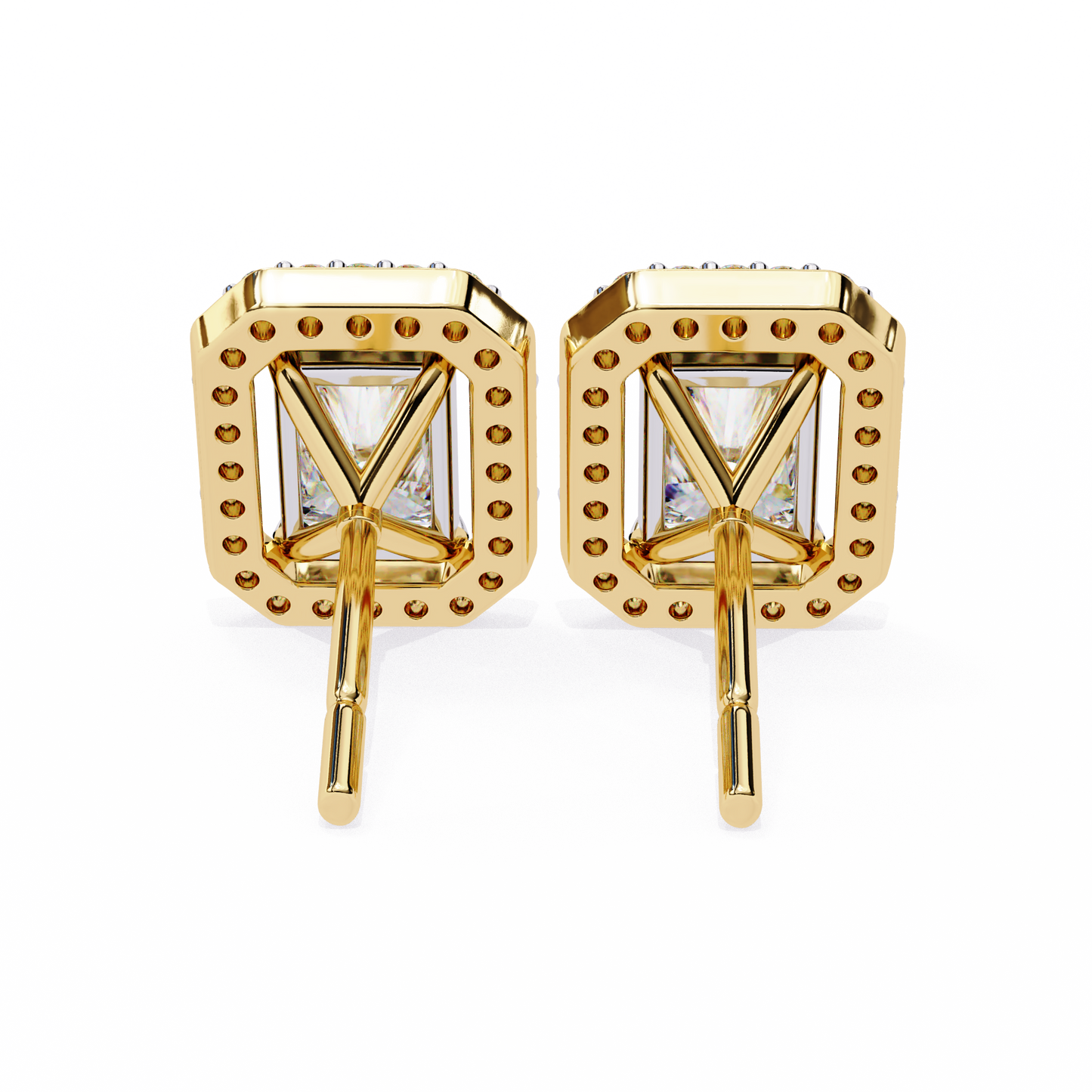 Lab Grown Diamond Earring Studs Radiant Stone