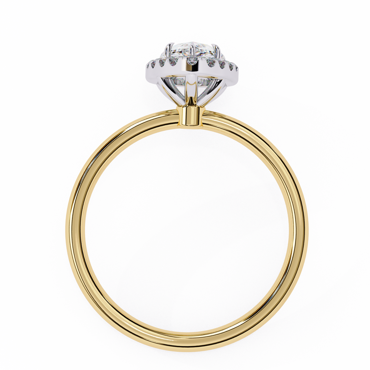 Lab Grown Pear Diamond Halo Engagement Rings