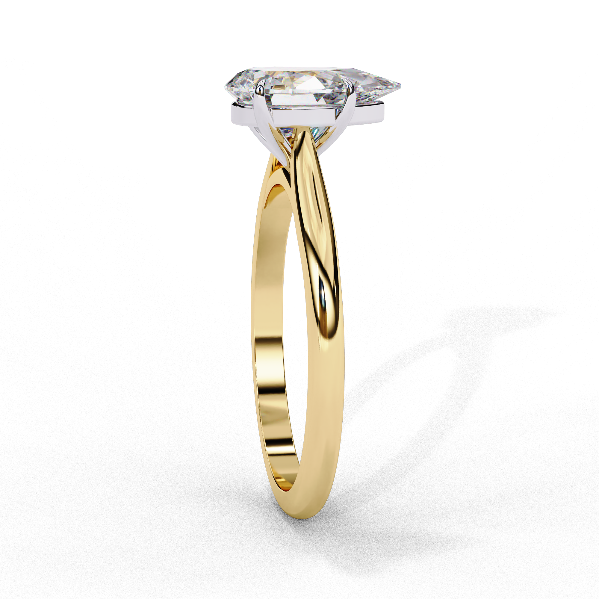 Pear Cut Lab Grown Diamond Solitaire Diamond Engagement Ring