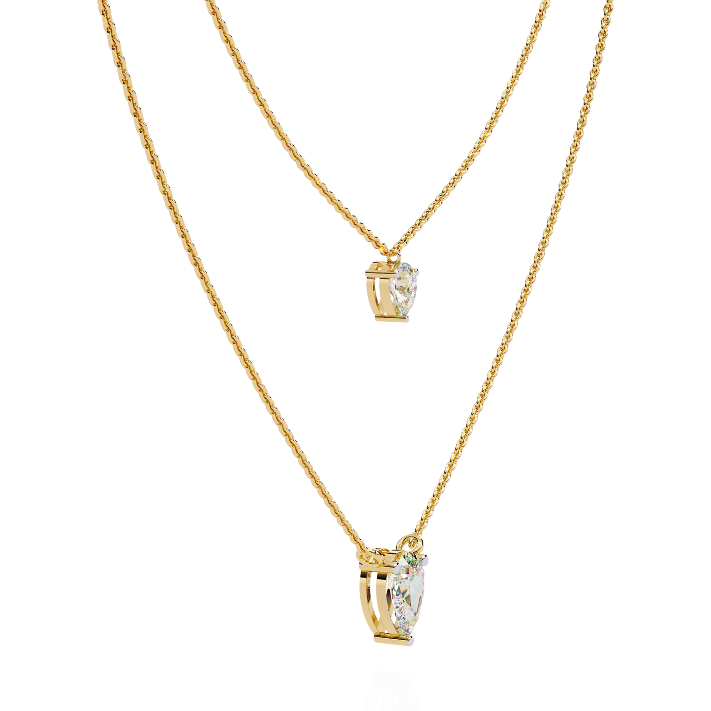 Two Pear Diamond Necklace