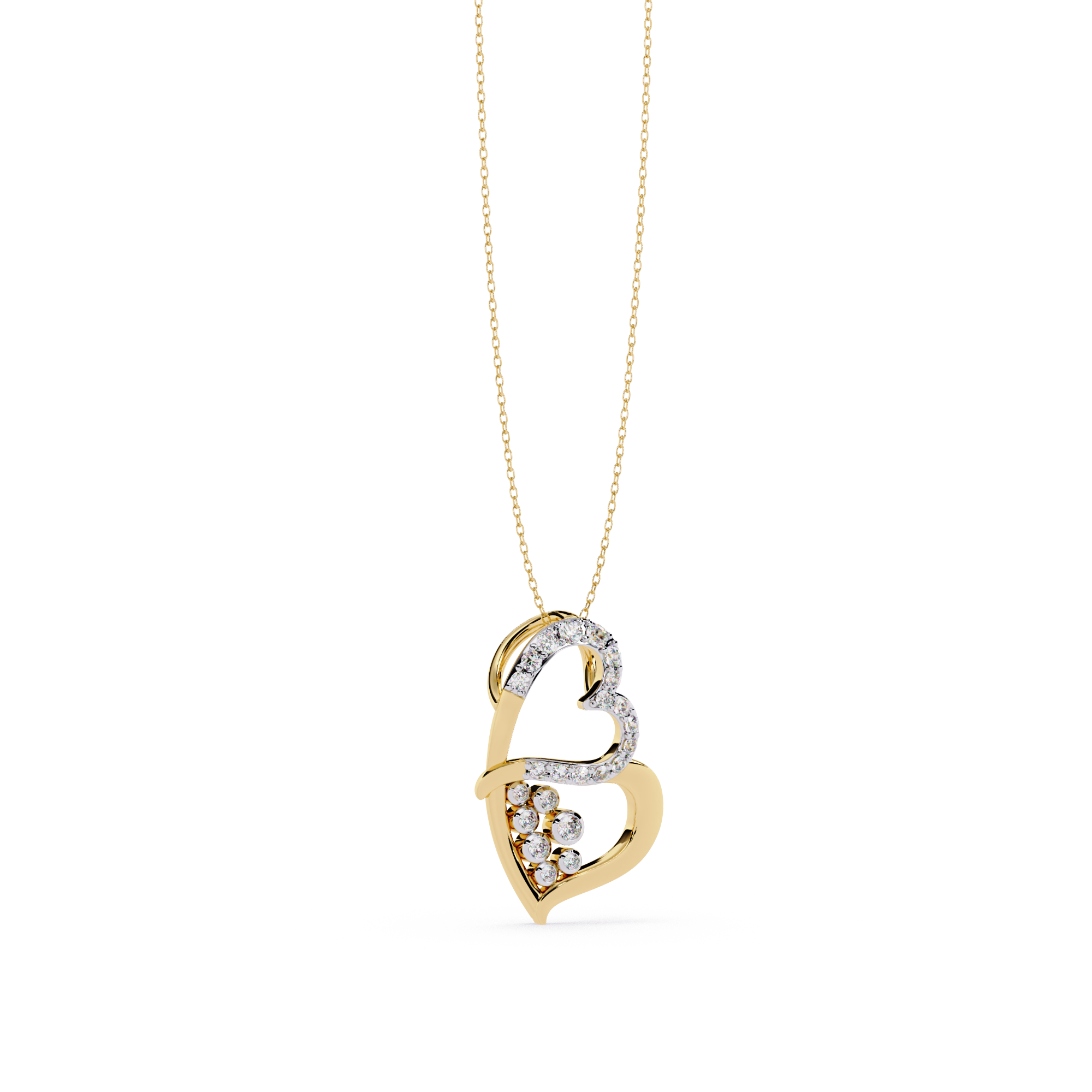 Modern Double Heart Design Pendant