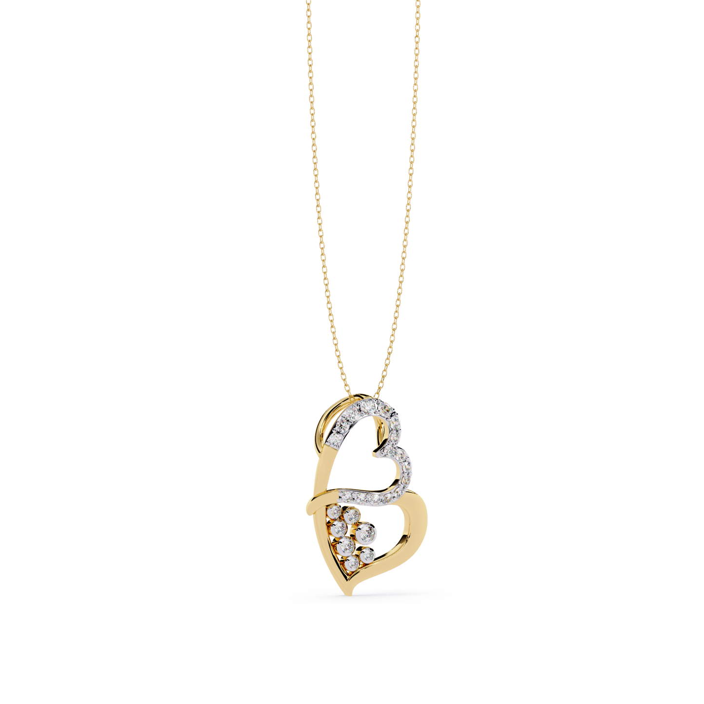 Modern Double Heart Design Pendant