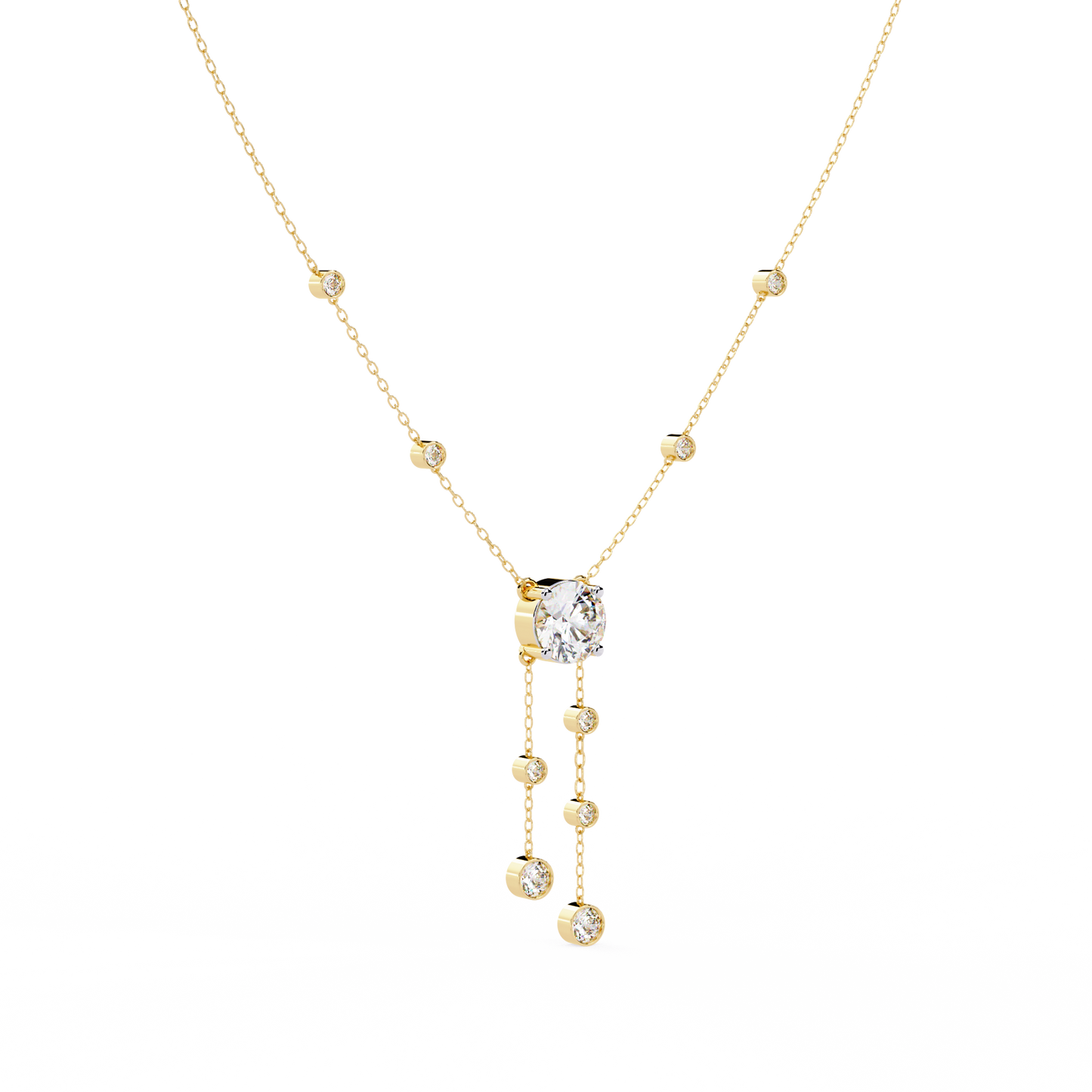 Round Lab Grown Diamond Necklaces