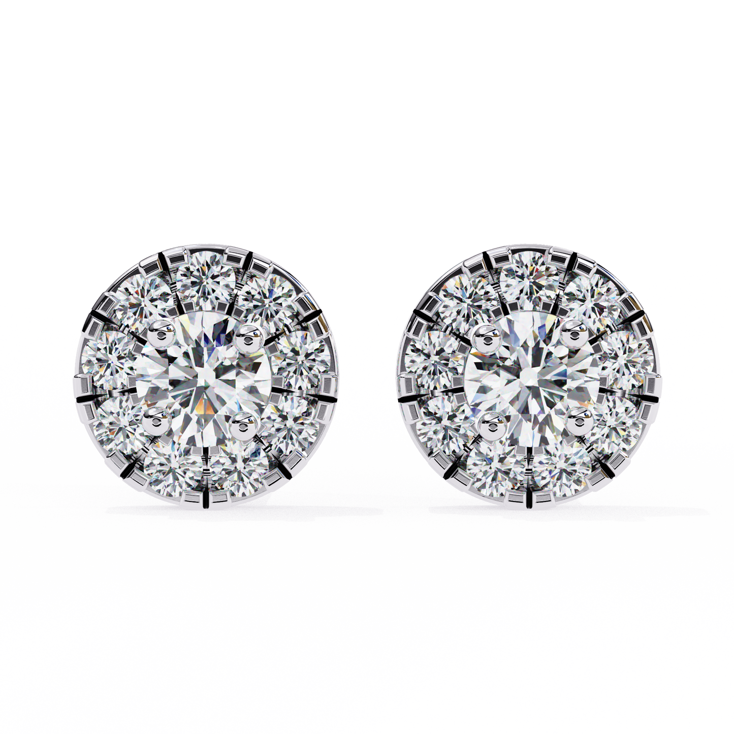 Halo Lab Grown Diamond Stud Earrings