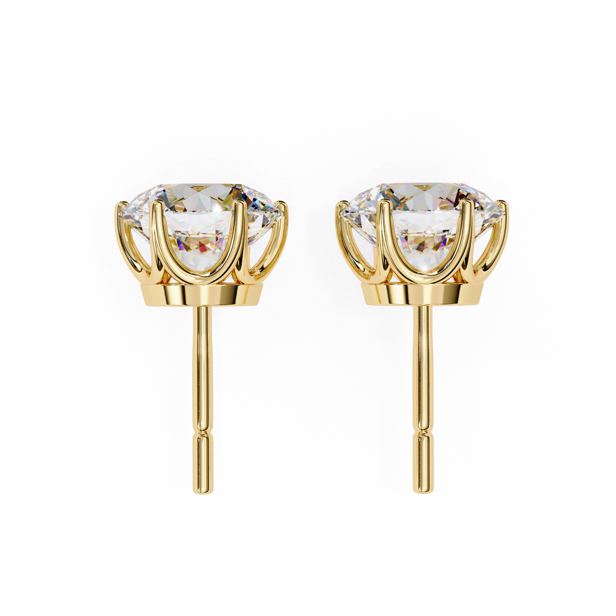 Classic Six Claw Diamond Stud Earrings