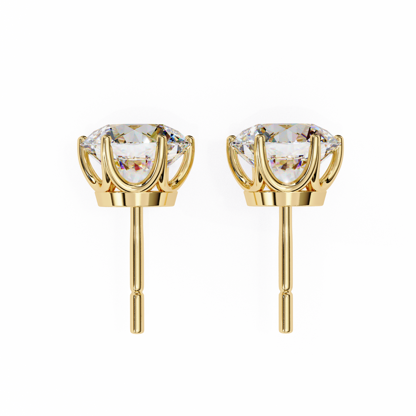 Classic Six Claw Diamond Stud Earrings