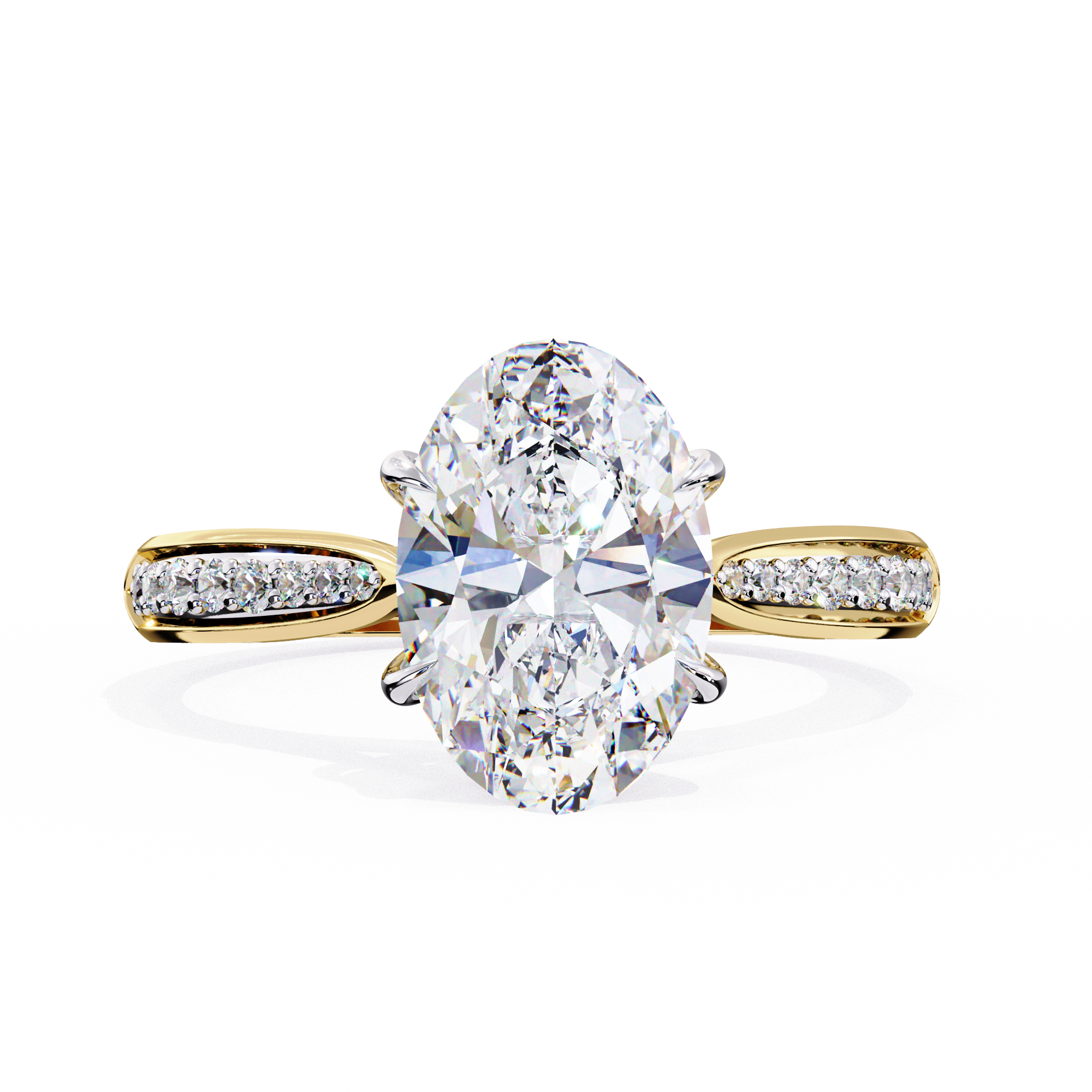 Sleek Side Stone Engagement Ring