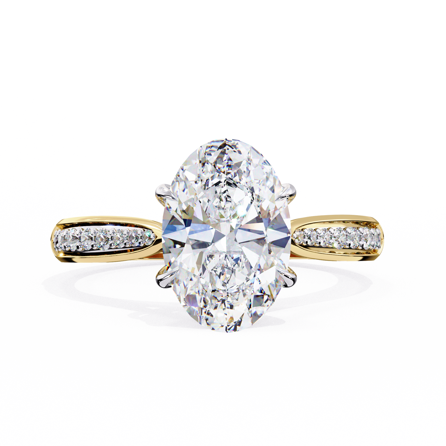 Sleek Side Stone Engagement Ring
