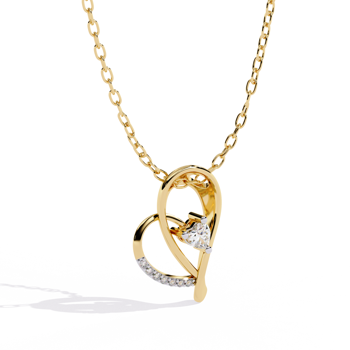Lab Grown Diamonds Round Designer Heart Diamond Pendant
