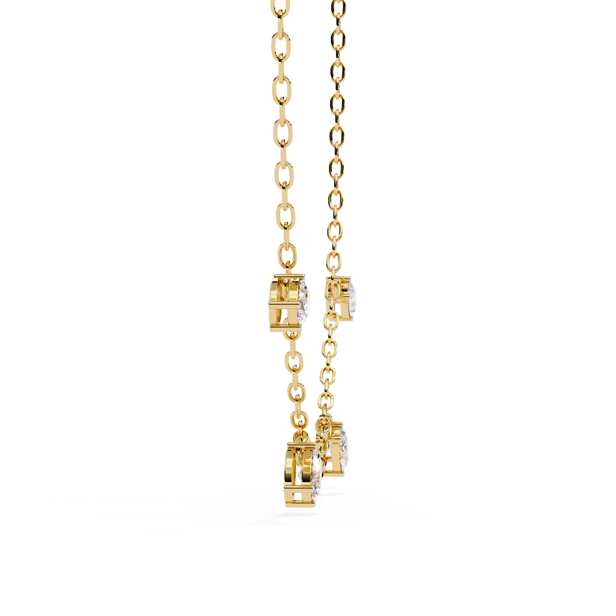 Lab Grown Diamond Oval Shape Simple Necklace