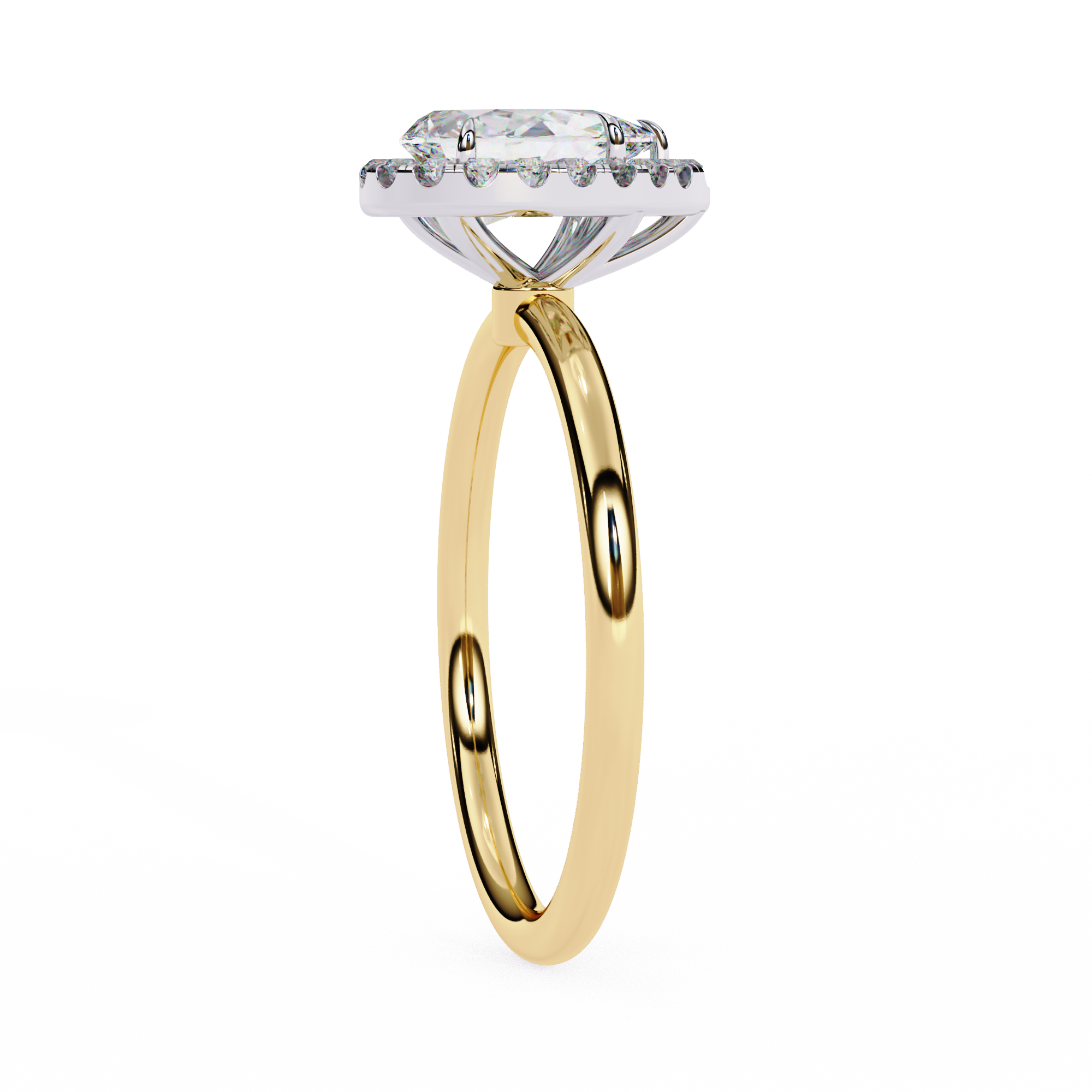 Lab Grown Pear Diamond Halo Engagement Rings